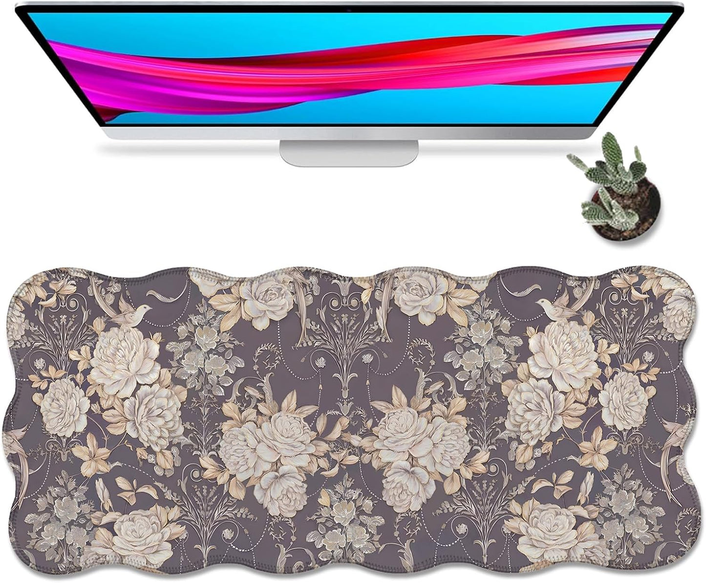 Galdas Gaming Mouse Pad XXL XL Large Long Extended Big Mousepad Non-Slip Rubber Keyboard Mouse Pad with Stitched Edges for Laptop Home Office (35.48x15.75x0.08 Inch)