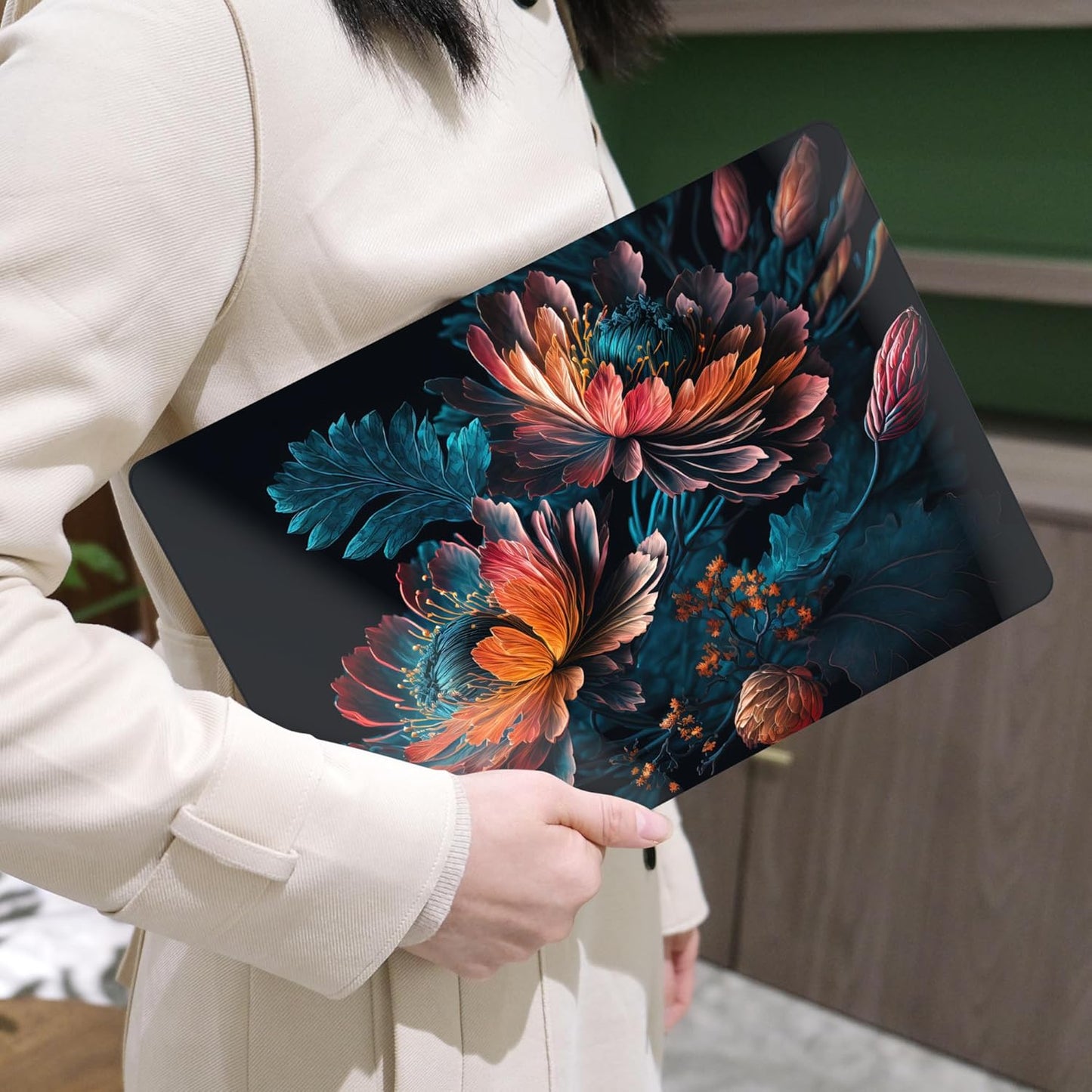 MEEgoodo Case for MacBook Pro 13 inch 2022 2021 2020 New A2338 M2/M1 A2251 A2289, Laptop Hard Shell Cases with Keyboard & Camera Cover Compatible Case, Bunch Flowers (A2338/A2251/A2289)