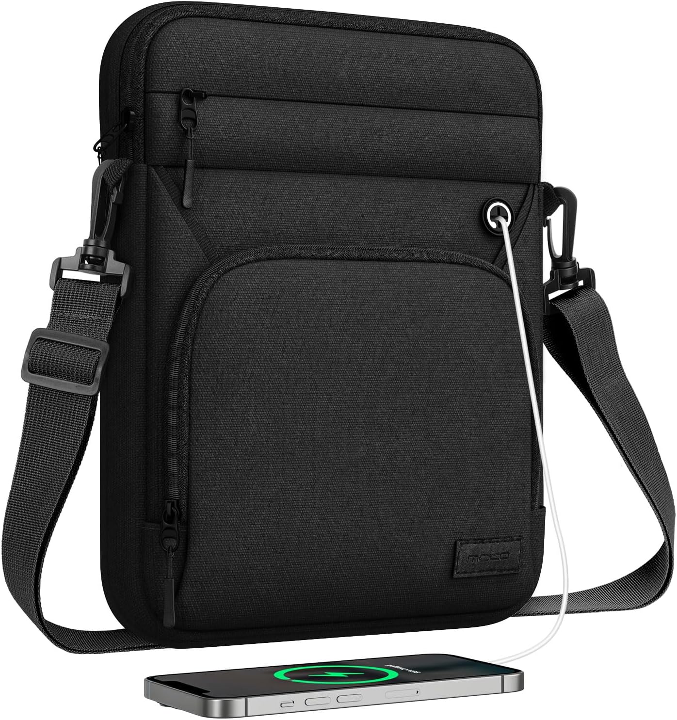 MoKo 15.6 Inch Laptop Sleeve Bag, Fits 15.3" MacBook Air M2/M3, 15.4" MacBook Pro/Pro Retina, 15" Surface Laptop 5/3, 15.6" ASUS ROG G531GT,Multifunctional Bag with Shoulder and Headphone Port,Black