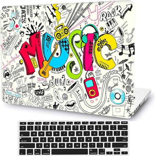 Creativity Music Laptop Shell Compatible with MacBook Air 13 Inch Case 2017 2016 2015 2014 2013 2012 2011 2010 A1466/A1369, AMCJJ Plastic Hard Cover Shell Case & Keyboard Cover &Screen Protector