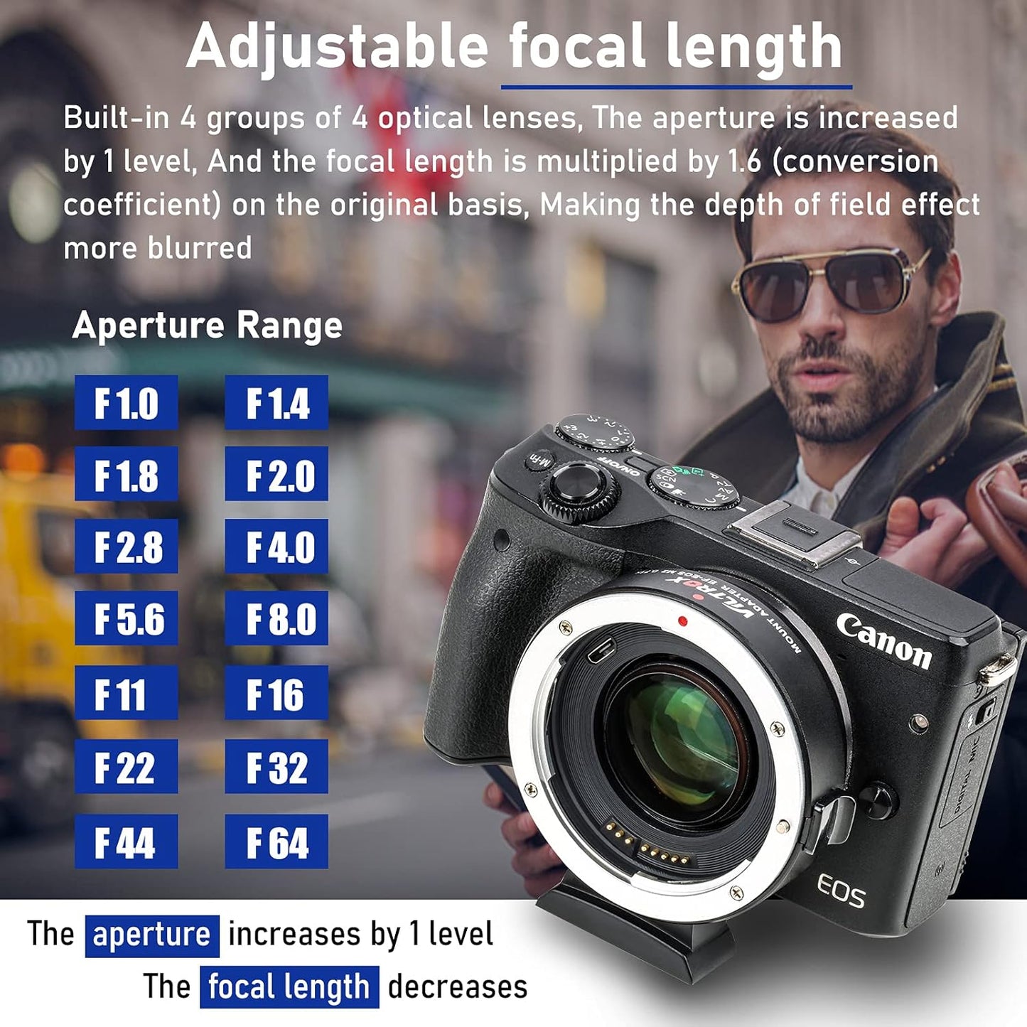 VILTROX EF-M2 Pro Lens Adapter 0.71x Auto Focus EF Lens to M4/3 Mount Adapter Compatible with Canon EF Lens to M4/3 Mount Camera GH4 GH5 GF8 GF9 GX8 GX85 G6 G7 E-M5 E-M10 E-PL7 E-PL8 E-P5 Pen-F