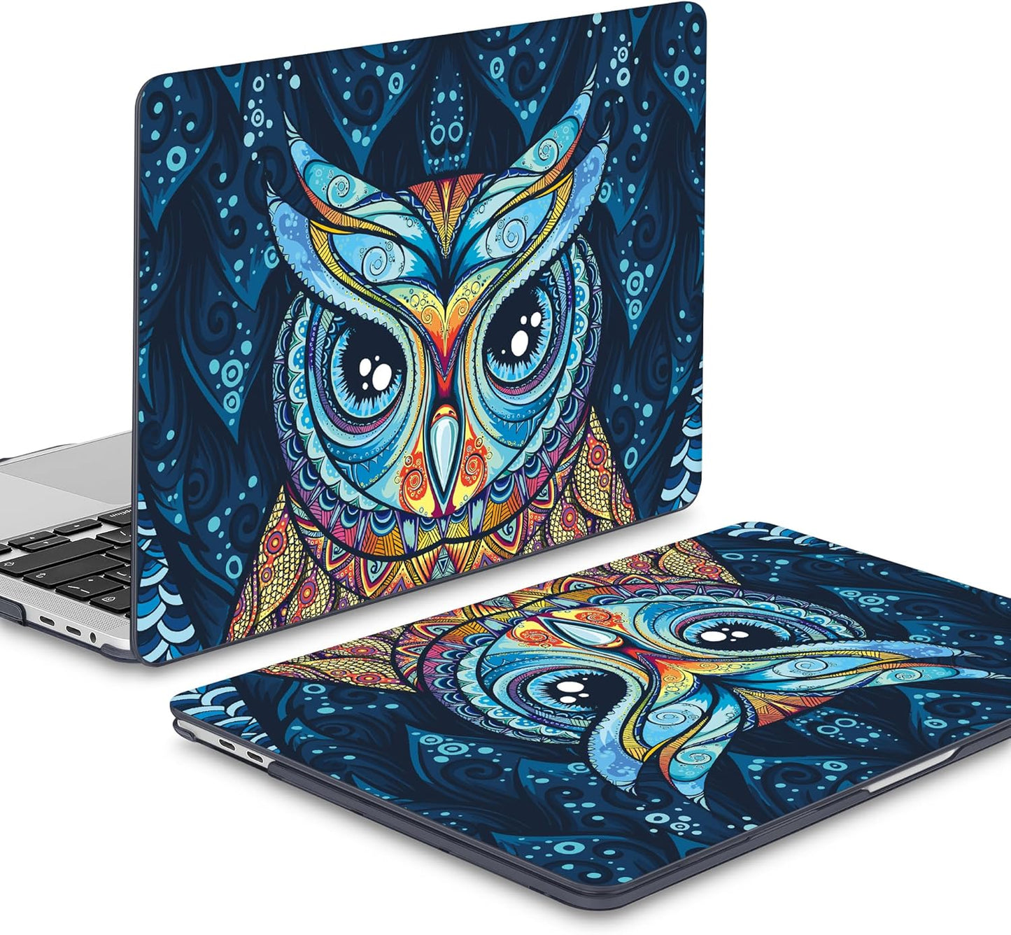 Mektron Cute Owl Plastic Hard Shell Cover for MacBook Pro 16 inch Case A2141 2020 2019 with Touch Bar & Touch ID, 4 in 1 Laptop Case, Keyboard Skin, Screen Protector, Dust Plug