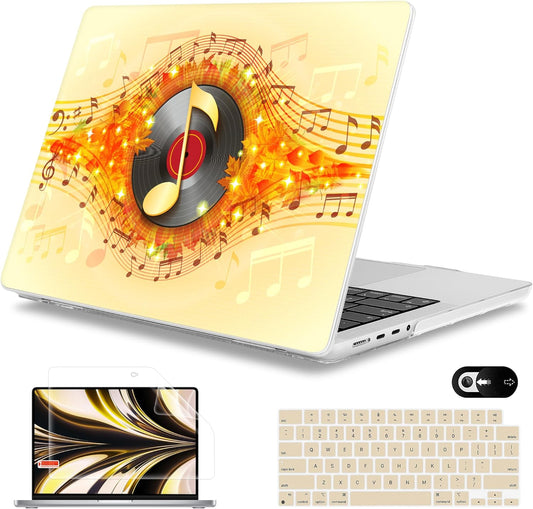 Mektron Case for MacBook Pro 16" M4 A3403 A3186 M3 A2991 M2 A2780 M1 A2485 (2021/2023/2024) Pro/Max with Touch ID, Hard Shell Plastic Laptop Cover Keyboard Cover Screen Protector, Music Record