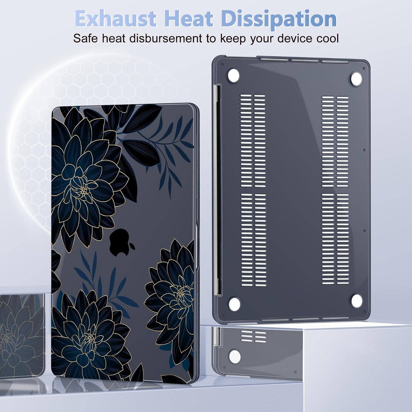 for MacBook Pro 16 inch Case 2019 2020 Release Model A2141, Plastic Hard Shell Cover with Keyboard Cover & Screen Protector for MacBook Pro 16 inch with Touch Bar & Touch ID, Flower Dahlia