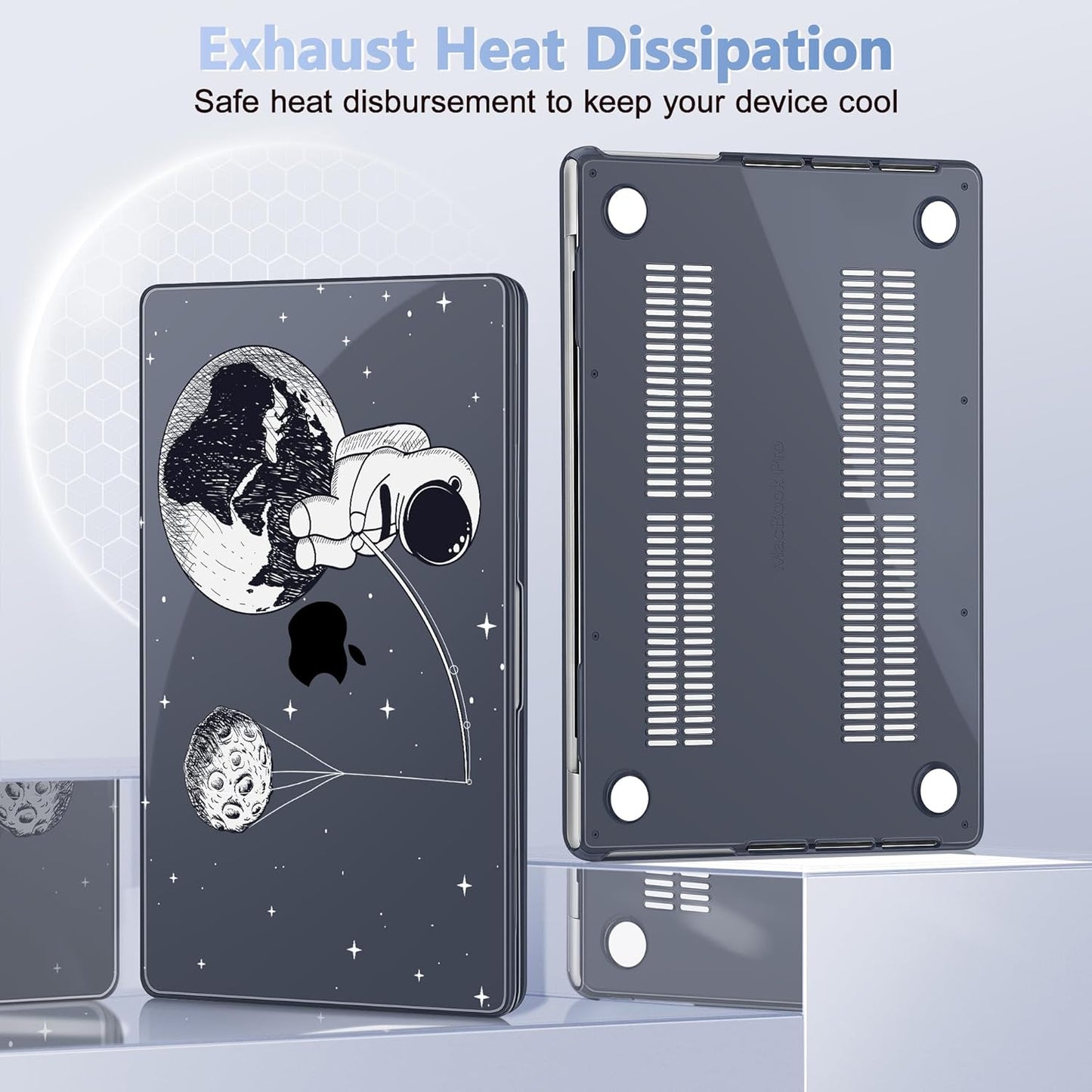 for MacBook Pro 16 inch Case 2021 2022 2023 2024 Release A3186 A3403 M4 A2991 M3 A2780 M2 A2485 M1 Pro/Max, Hard Shell Case with Screen Protector & Keyboard Cover, Astronaut Enjoy