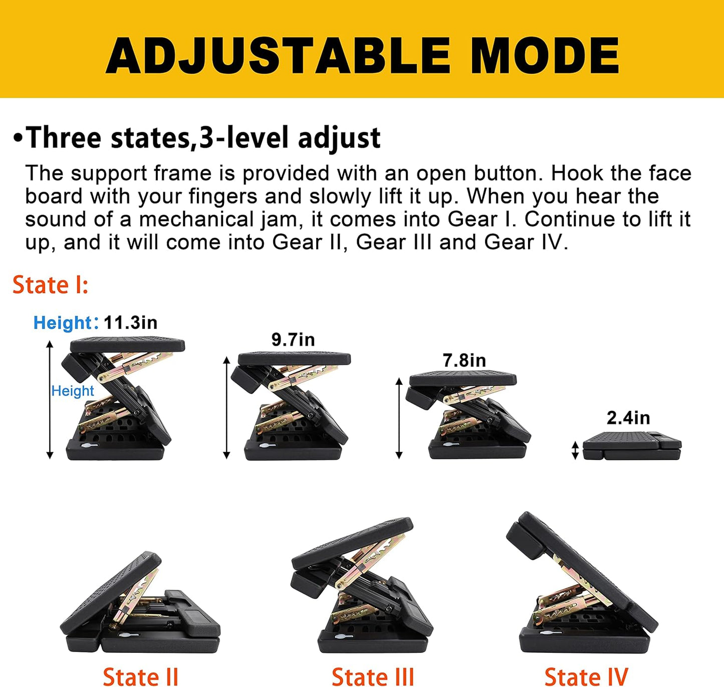 Adjustable Foot Rest Under Desk, Ergonomic Foot Stool for Office Use with Massage (PB-Gray)