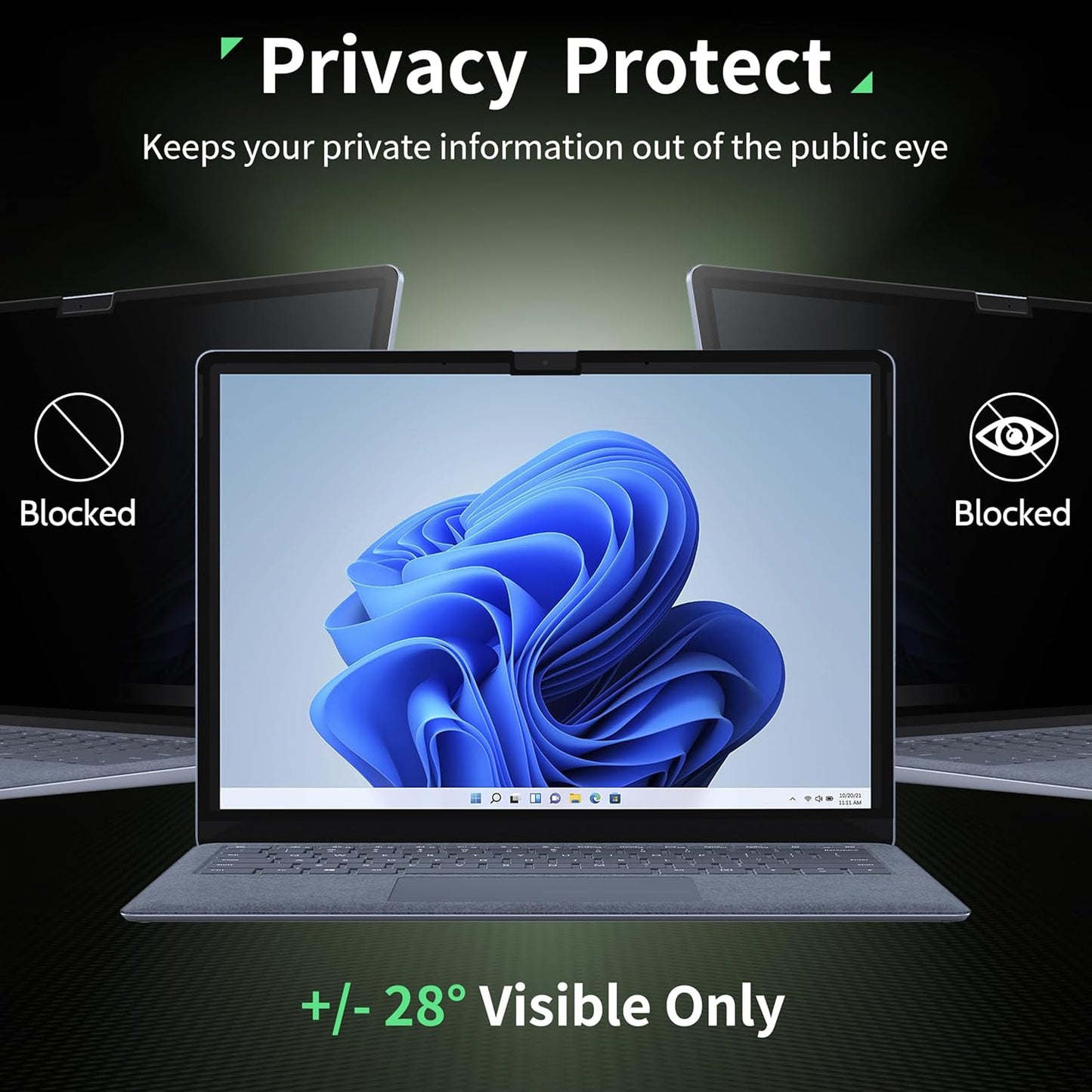 Nano Privacy Screen Protector for Microsoft Surface Pro 7+/7/6/5/4/3 - 12.3 In Reusable Surface Pro 7 Screen Protector Anti Glare Film, Anti Blue Light Filter, Removable Shield, Bubble Free Guard