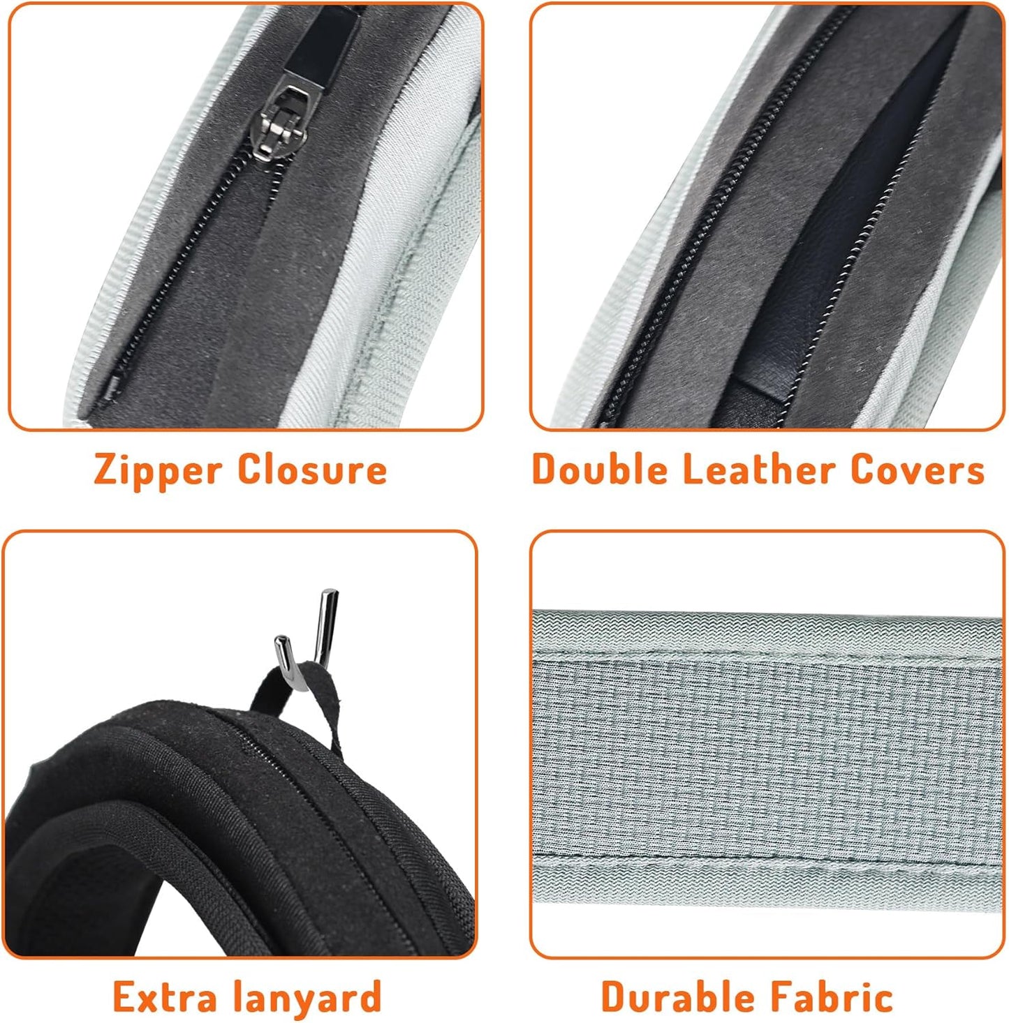 Adhiper Universal Headphone Headband Cover for Sony Beats Bose Soundcore HyperX ATH Skullcandy JBL Jabra, Headband Cover Protector for Sony XM6, XM5, XM4 & Beats Studio Pro/Solo4 Headphones - Gray