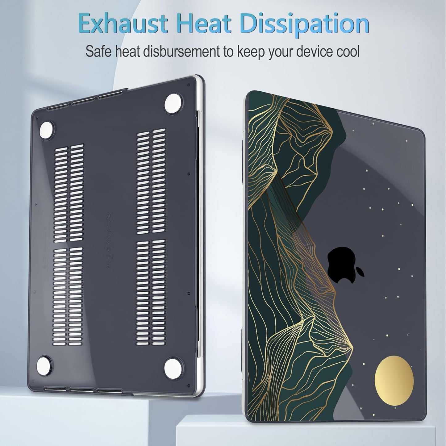 Mektron Case for MacBook Pro 16" M4 A3403 A3186 M3 A2991 M2 A2780 M1 A2485 (2021/2023/2024) Pro/Max with Touch ID, Hard Shell Plastic Laptop Cover Keyboard Cover, Abstract Mountain C112