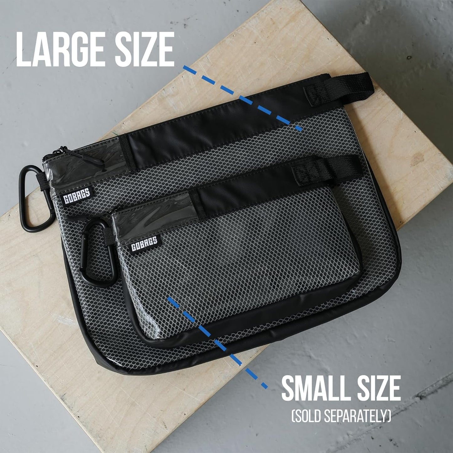 GOBAGS Production Zipper Bags - Electronics & Camera Accessories Bag - Cable organizer, Gear Accessory Pouch, Travel Camera Essentials (Large, Black)