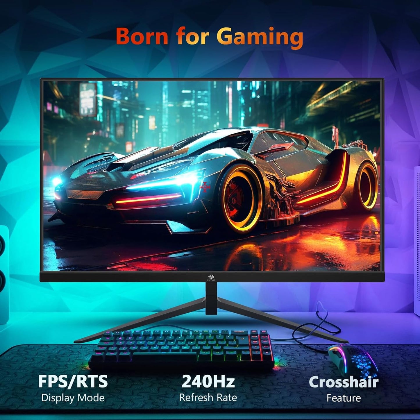 Z-Edge 24.5 inch 240Hz 165Hz 144Hz Gaming Monitor, FHD 1080p, MPRT 1ms, VA Monitor Gaming, 350nits, 16.7M Colors, 5000:1 Contrast, UG25I Frameless Bezel, DP x1, HDMI x2