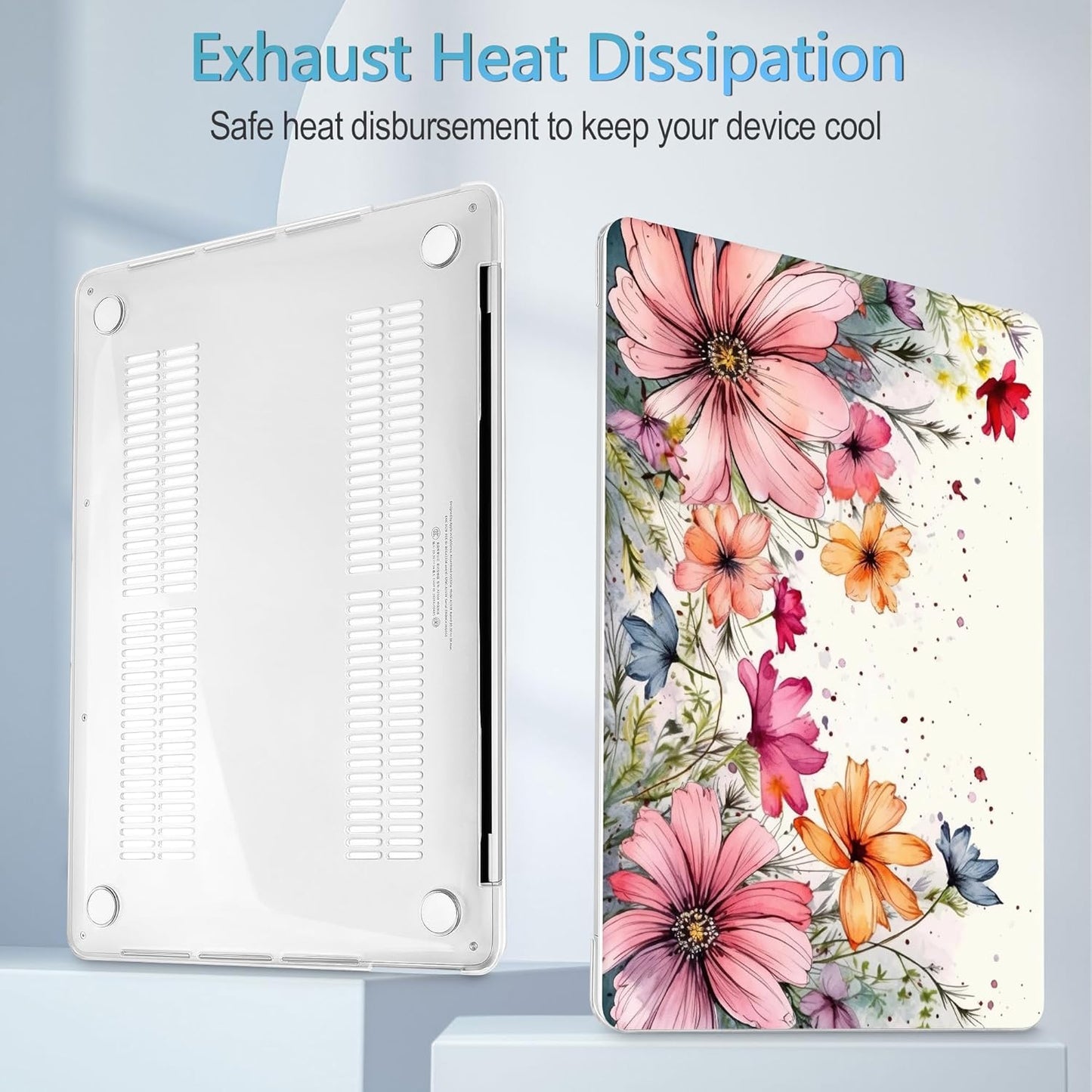 Mektron for MacBook Pro 13-inch Case 2022 2021 2020 Release A2338 M2 M1 A2289 A2251, Printed Plastic Hard Shell Cover for New MacBook Pro 13.3-inch Touch Bar Fits Touch ID, Colorful Floral