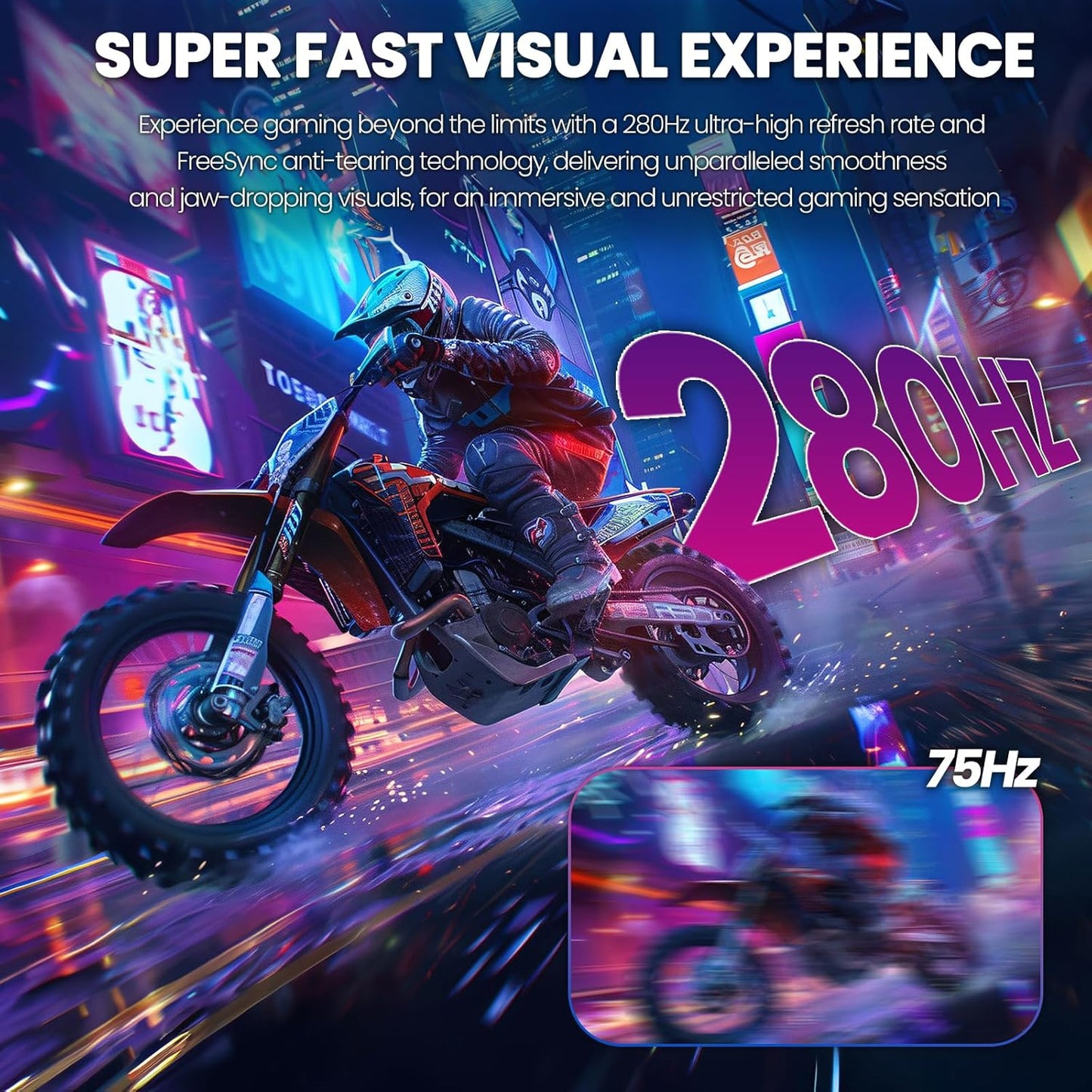 CRUA 27" Curved Gaming Monitor, 280Hz FHD (1920X1080P), 1800R VA Panel, 120% sRGB, Support AMD FreeSync, Low Blue Light, Ultra-Smooth Esports Display, HDMI 1.4 & DP 1.2, Wall Mountable Installs-Black