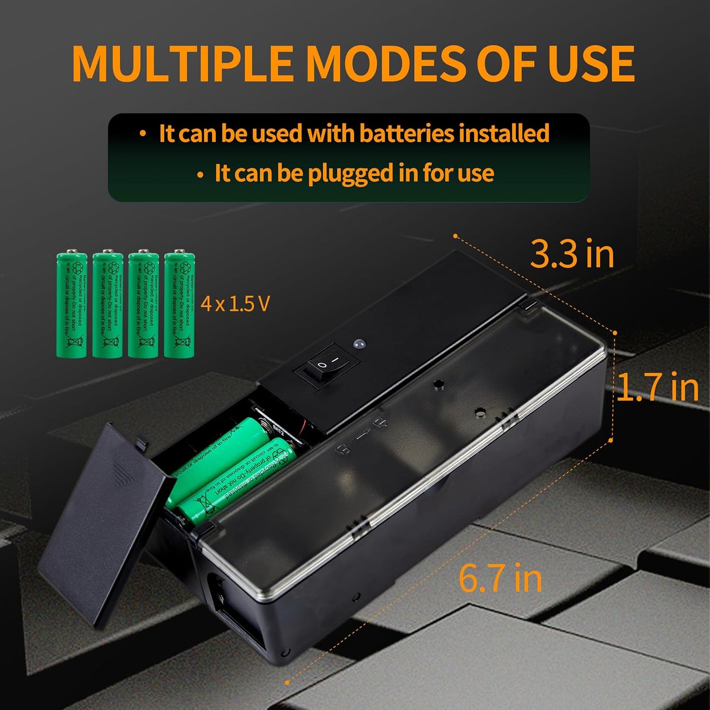 GSS Electric Mouse Trap,Smart Electronic Mouse Trap,Escape-Proof Design Mice Traps,Battery Powered with Alert Light