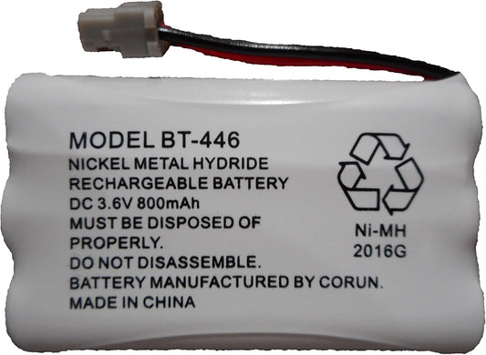 BT446 BT-446 BBTY0503001 BT-1004 BT-1005 GE-TL26402 BT-504 CPH-488B Rechargeable Cordless Telephone Battery DC 3.6V 800mAh Manufactured by Corun for Uniden