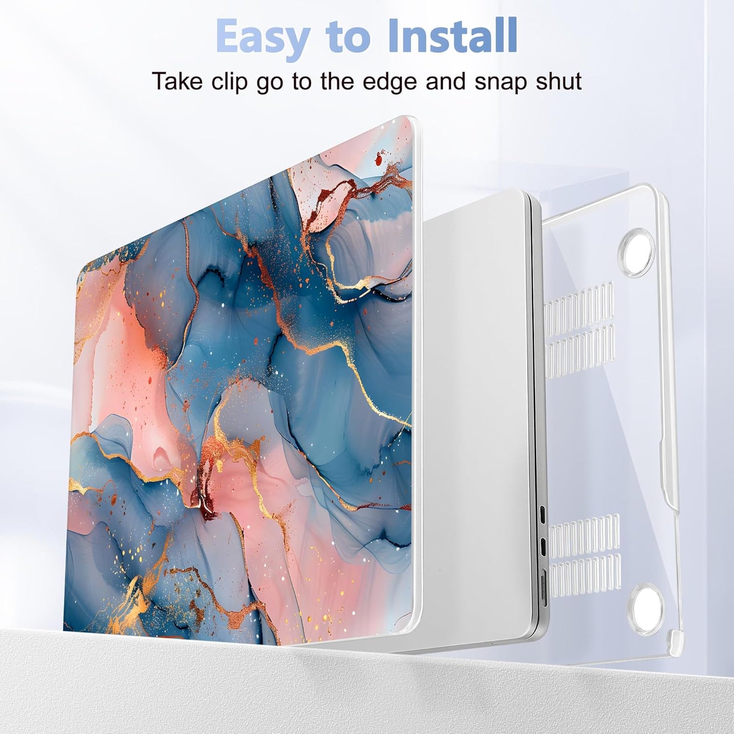 Case for MacBook Air 15 Inch 2025 2024 2023 Release M4 A3241 M3 A3114 M2 A2941, Hard Shell with Screen Protector & Keyboard Cover, Compatible with Touch ID, Abstract Art P492