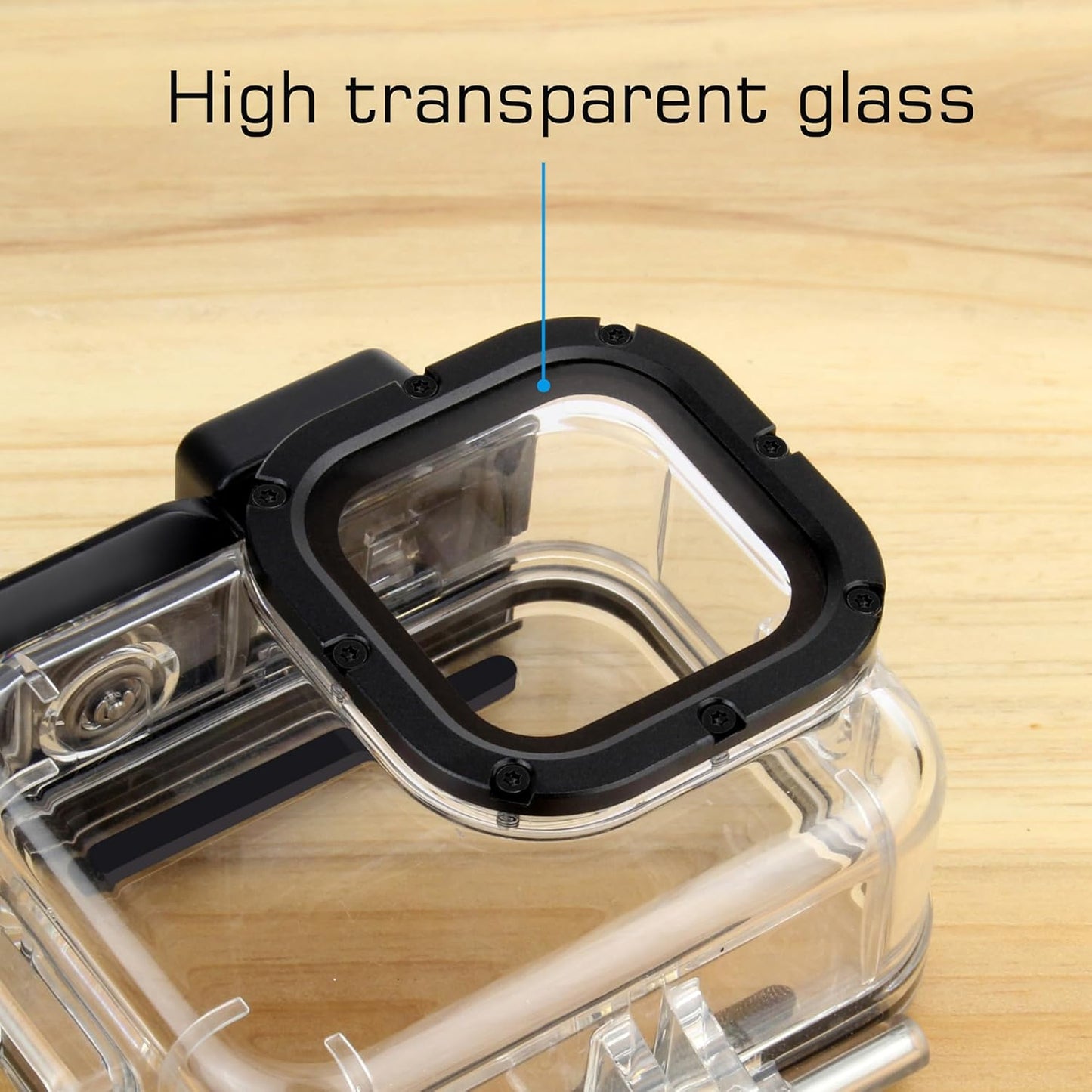 60M/196FT Waterproof Housing Case for GoPro Hero 8 Black, Dual Cold Shoe Slots Protective Underwater Diving Housing Shell for GoPro Hero 8 Black Action Camera