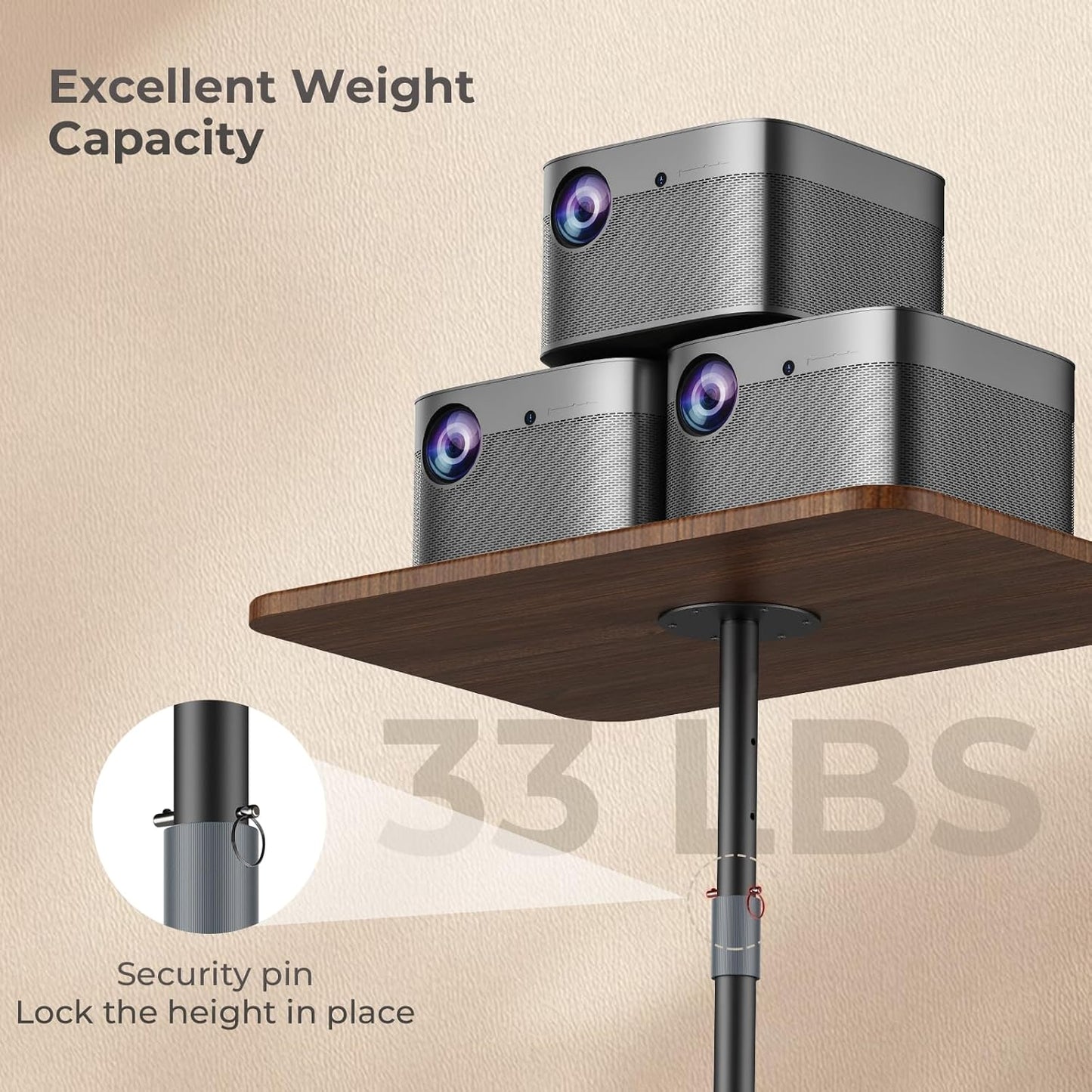 Portable Laptop Floor Stand, Bedside/Sofa Table with Height Adjustable 18''~48'', Sleek Wooden Lectern Standing Desk Mobile Podium for Home, Office, School, Black