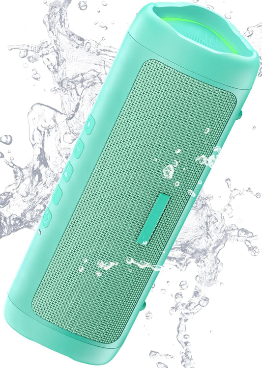Bluetooth Speaker with HD Sound, Portable Wireless, IPX5 Waterproof, Up to 20H Playtime, TWS Pairing, BT5.3, for Home/Party/Outdoor/Beach, Stocking Stuffers, White Elephant Gifts for Adults (Teal)
