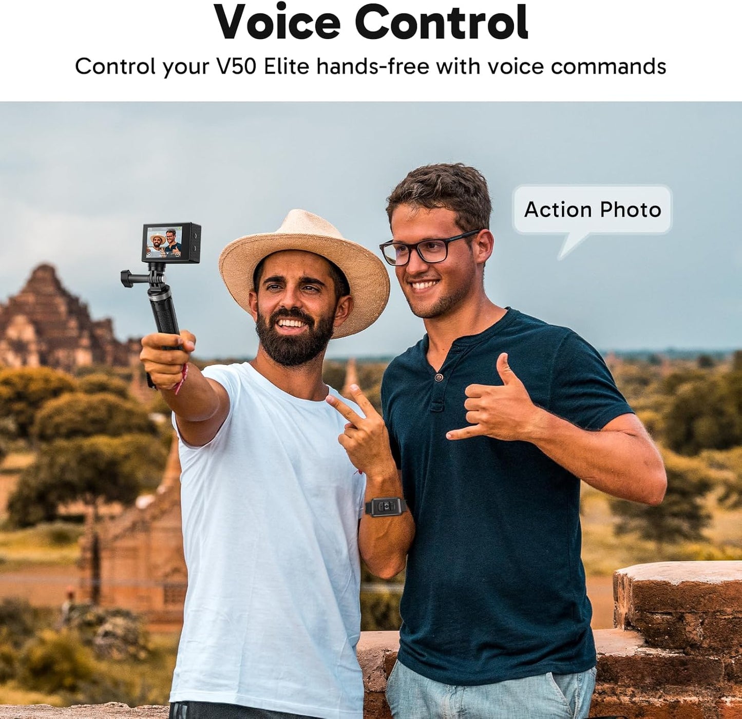 AKASO V50 Elite 4K60fps Action Camera with 128GB MicroSDXC U3 Memory Card Accessories Kit Bundle Voice Control EIS 131 feet Waterproof Camera 8X Zoom Remote Control