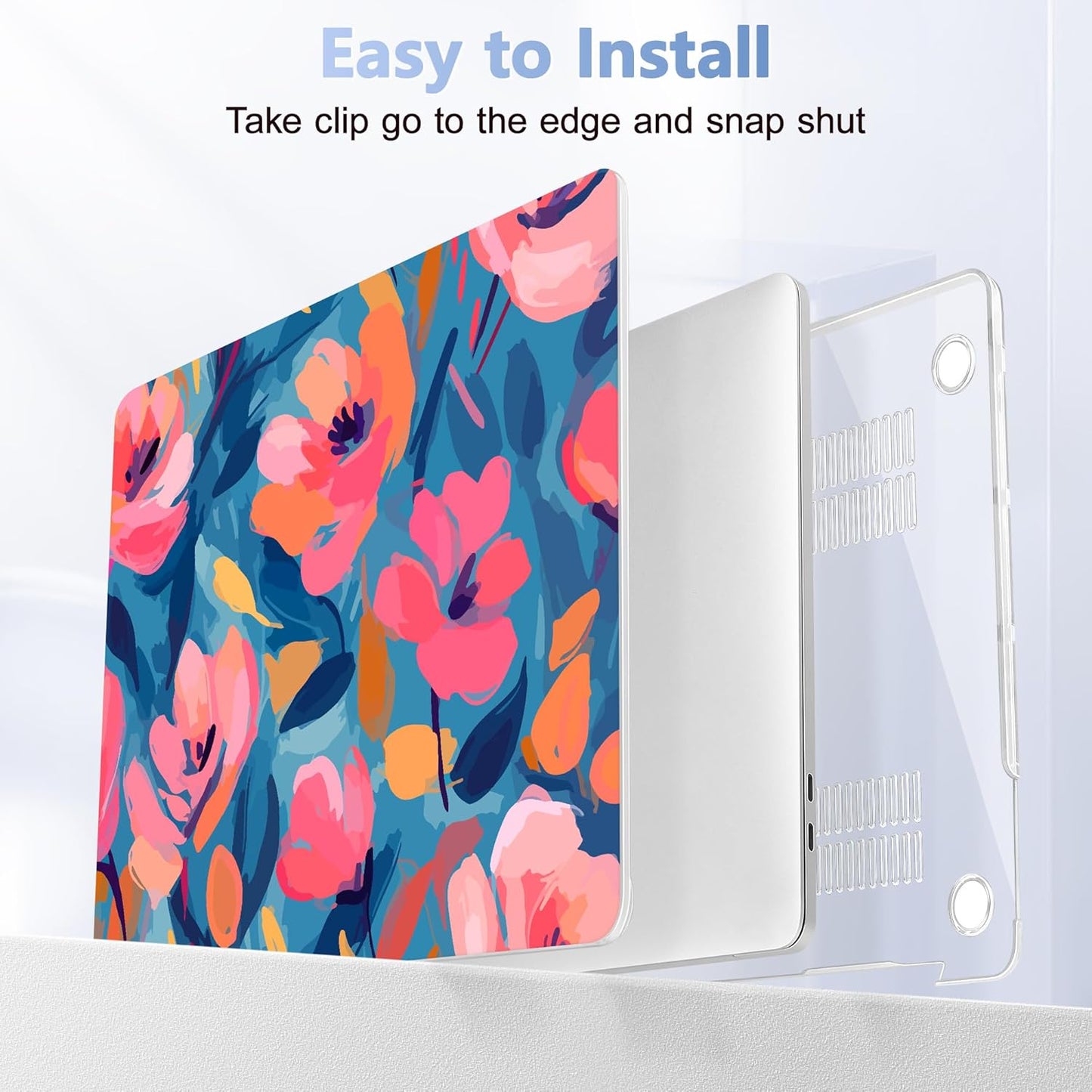 for MacBook Pro 16 inch Case 2019 2020 Release Model A2141, Plastic Hard Shell Cover with Keyboard Cover & Screen Protector for MacBook Pro 16 inch with Touch Bar & Touch ID, Flowers Print