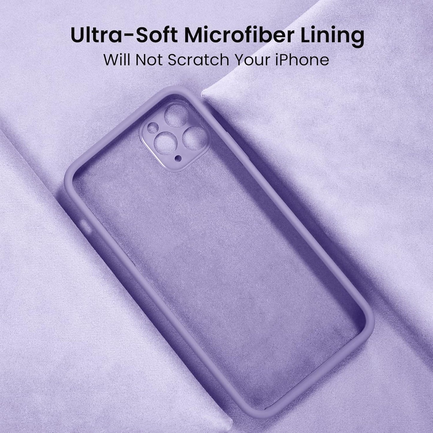 FireNova Designed for iPhone 13 Pro Max Case, Silicone [Camera Protection] Phone Case with [2 Screen Protectors], Soft Anti-Scratch Microfiber Lining Inside, 6.7 inch, Clove Purple