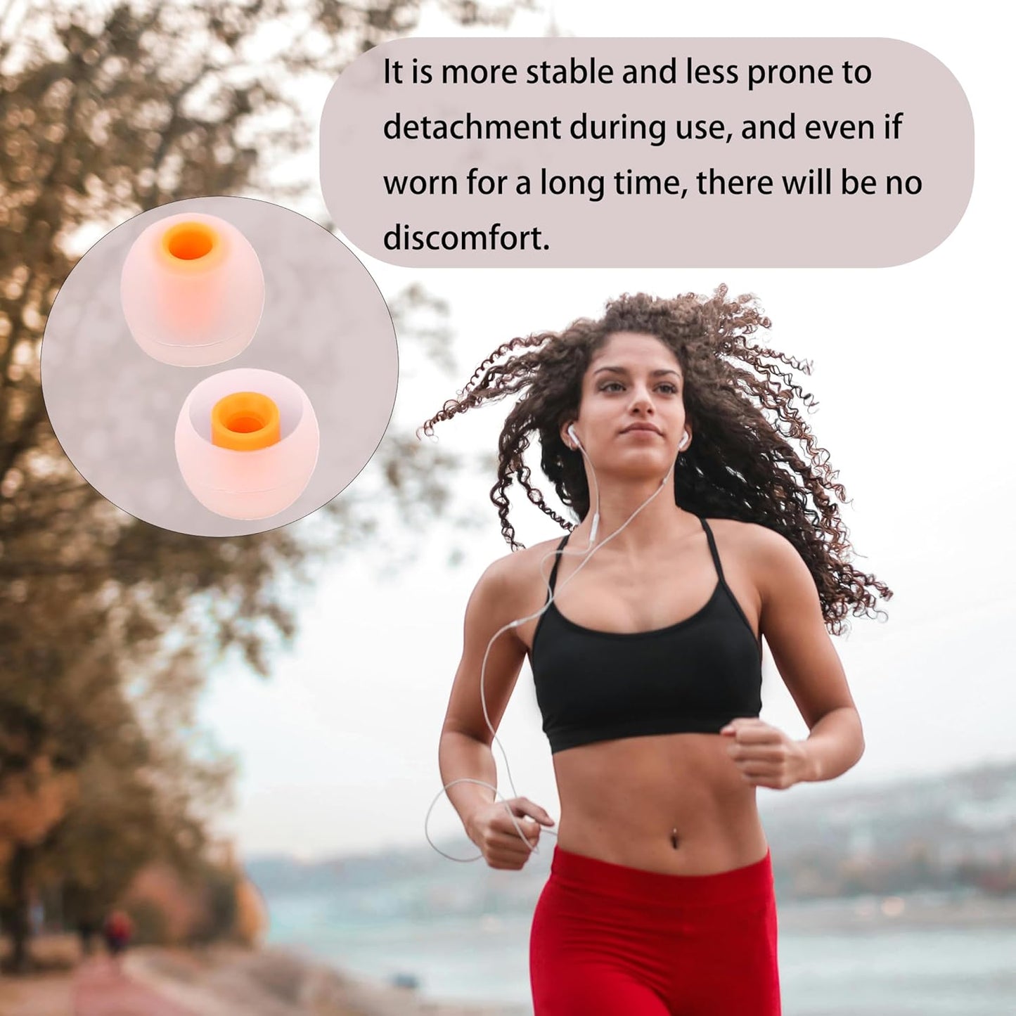 Earbud Replacement Tips - Silicone Earbud Tips Fit Most In-Ear Earbuds (Inner Hole 3.8mm - 5.1mm) - 9 Pairs S M L