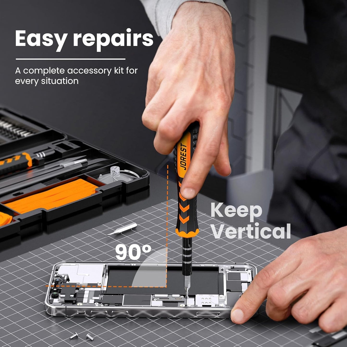 JOREST 59Pcs Small Precision Screwdriver Set with Torx T5, T6, T8, Mini Repair Tool Kit for Macbook, Computer, Laptop, iPhone, PS4 PS5, Xbox, Switch, Eyeglasses, Watch, PC, Ring Doorbell, Electronic