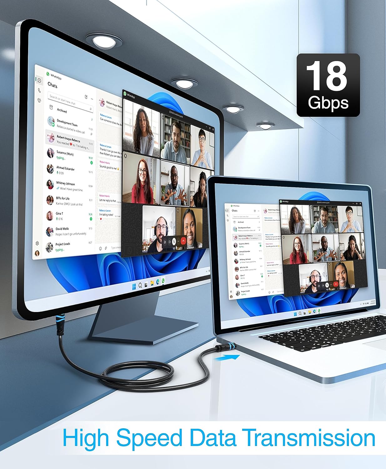 BlueRigger 4K HDMI Cable 25FT (4K 60Hz, HDR10, in-Wall CL3 Rated, High Speed, HDCP2.2, eARC) - Long HDMI Cable Compatible with Home Theatre, HDTV, Gaming Consoles, Streaming Devices