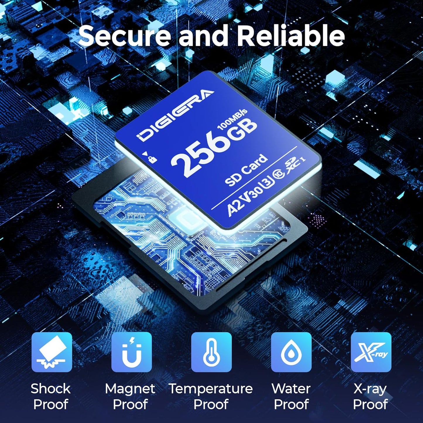 256GB CS100 SDXC UHS-I Memory Card - up to 100MB/s, C10, U3, V30, 4K UHD, SD Card for Computers, Digital Cameras, Home Theatre Devices, Car Navigation Systems (1 Pack)