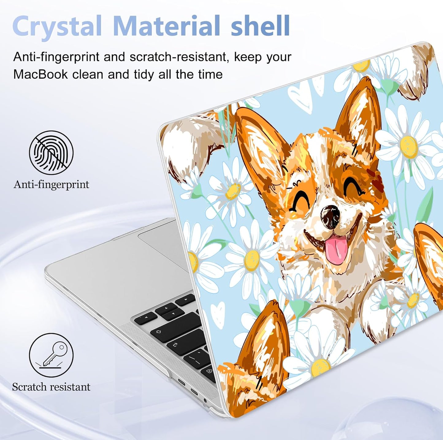 for MacBook Pro 16 inch Case 2019 2020 Release Model A2141, Plastic Hard Shell Cover with Keyboard Cover & Screen Protector for MacBook Pro 16 inch with Touch Bar & Touch ID, Cute Corgi Dog