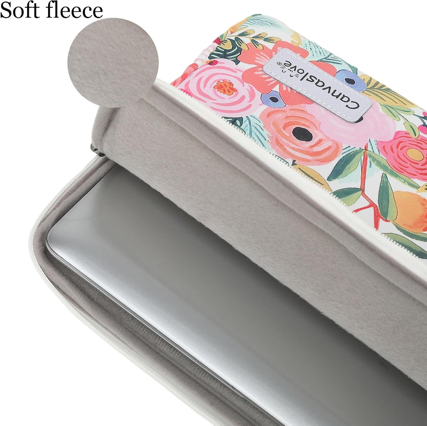 Canvaslove Floral Pattern Laptop Sleeve Case Cover with Pocket for MacBook Pro 14 inch and 14 inch-14.4 inch HP, Lenovo, Dell, ASUS, Acer Notebook Computer