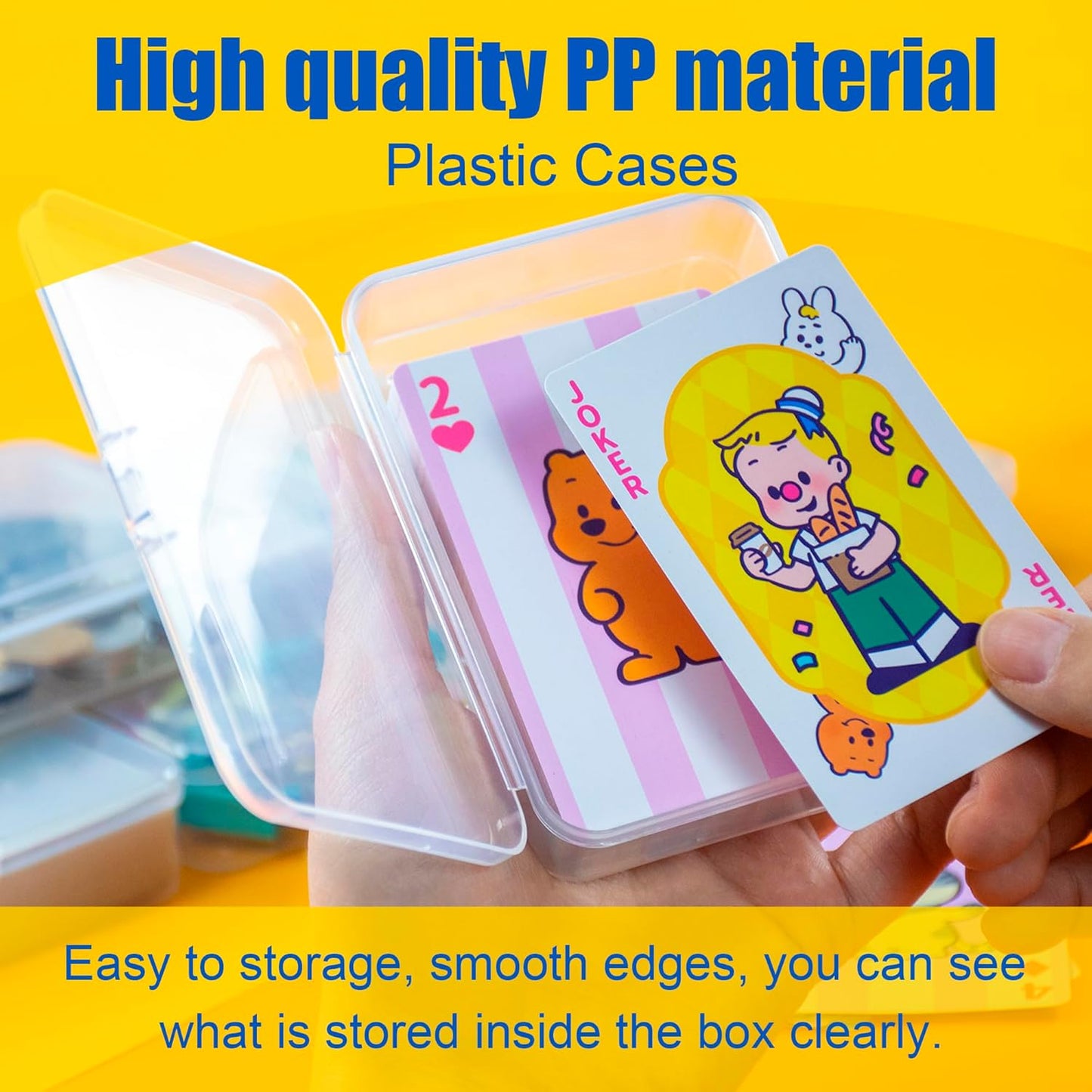 8 Pcs Playing Card Case, Small Clear Box, Plastic Deck Box, Card Deck Holder, Game Card Storage Organizer (8 pcs Standard) (No Cards)