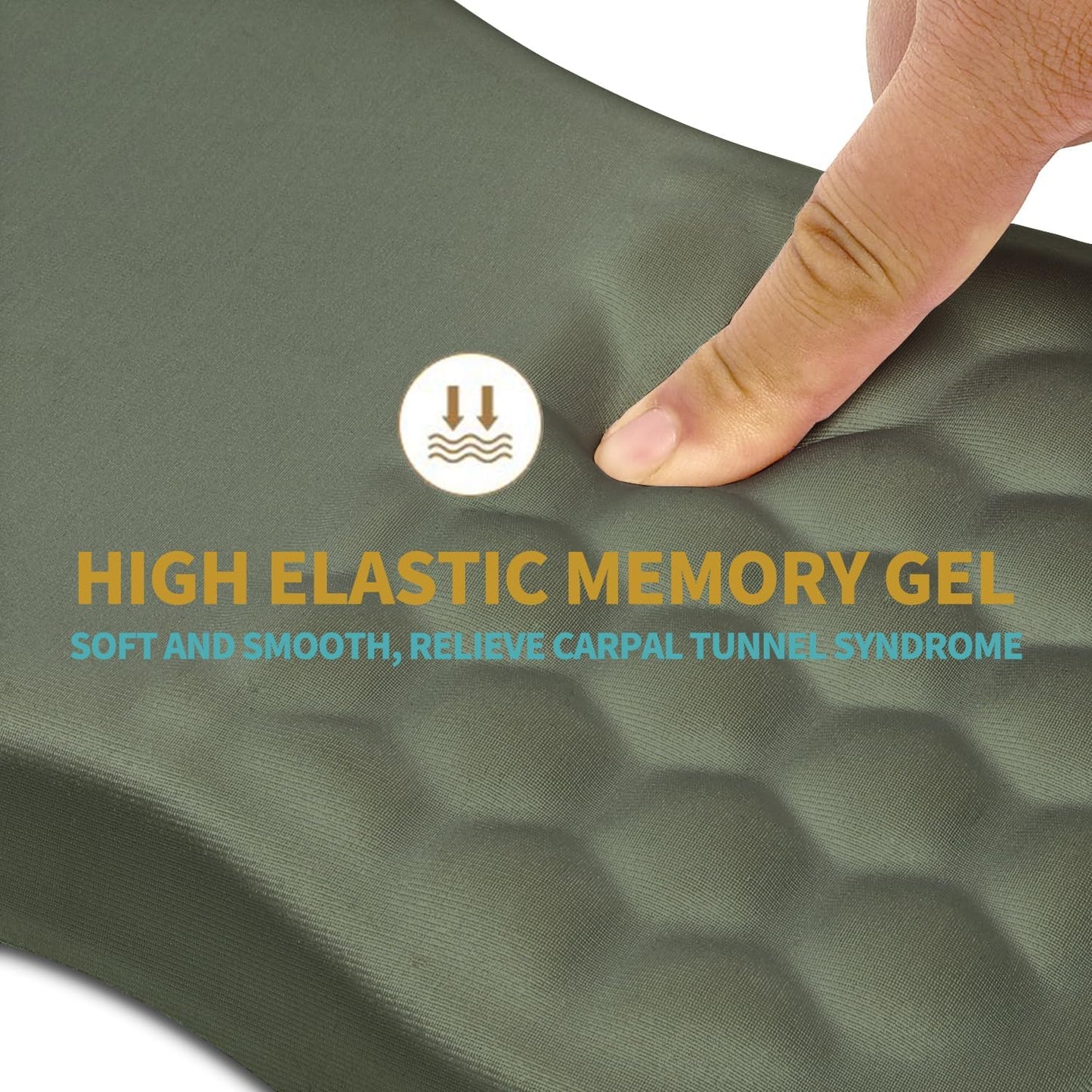 Hokafenle Ergonomic Mouse Pad Wrist Support with Massage Design, Wrist Rest Pain Relief Mousepad with Memory Foam&Non-Slip PU Base, Mouse Pads for Wireless Mouse & Desk (12x8 inch,Olive Green)