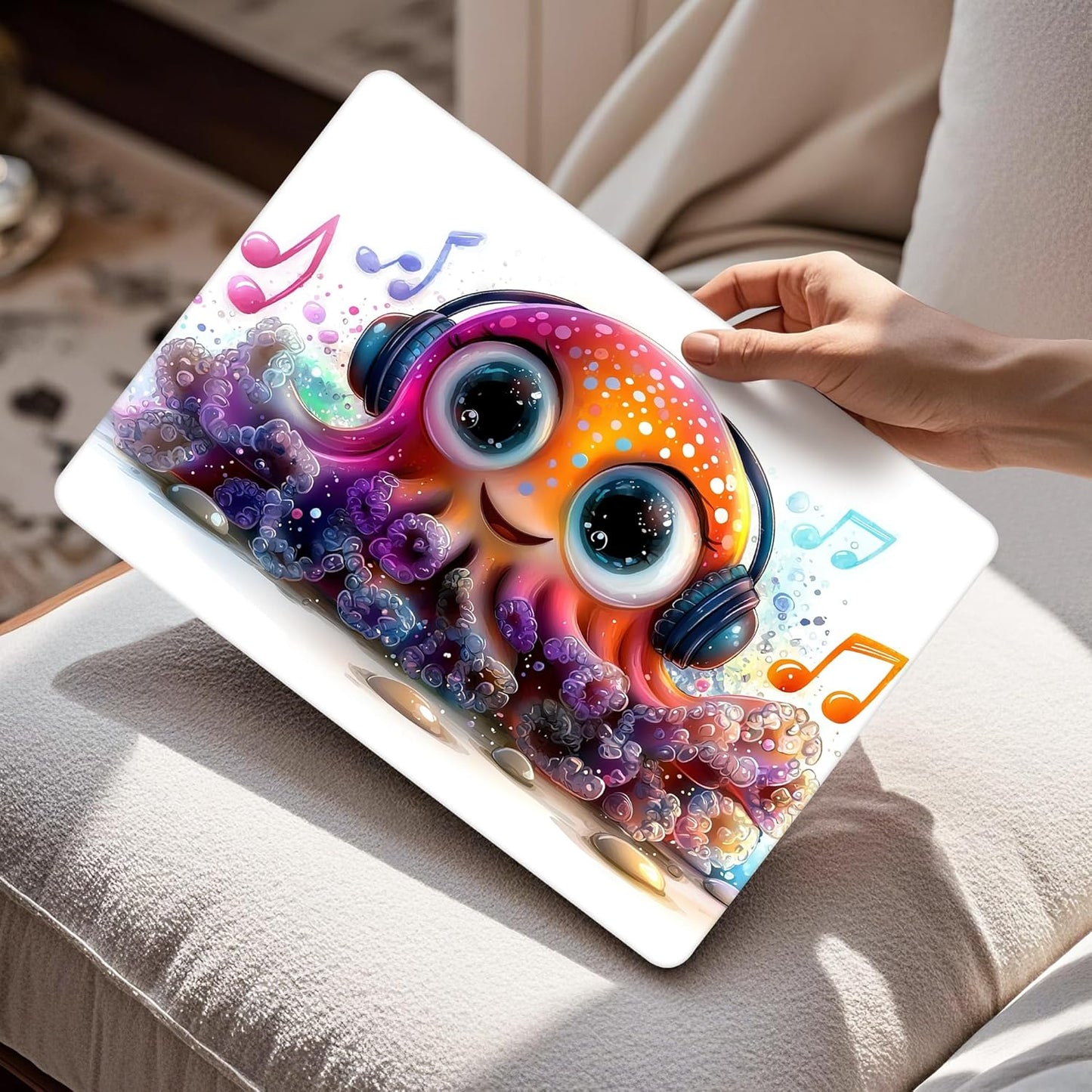Mektron Compatible with M4 MacBook Air 15 inch Case 2025 A3241 2024 2023 M3 A3114 A2941 M2 Liquid Retina Display Touch ID, Plastic Hard Case & Keyboard Skin & Screen Protector - Cute Octopus