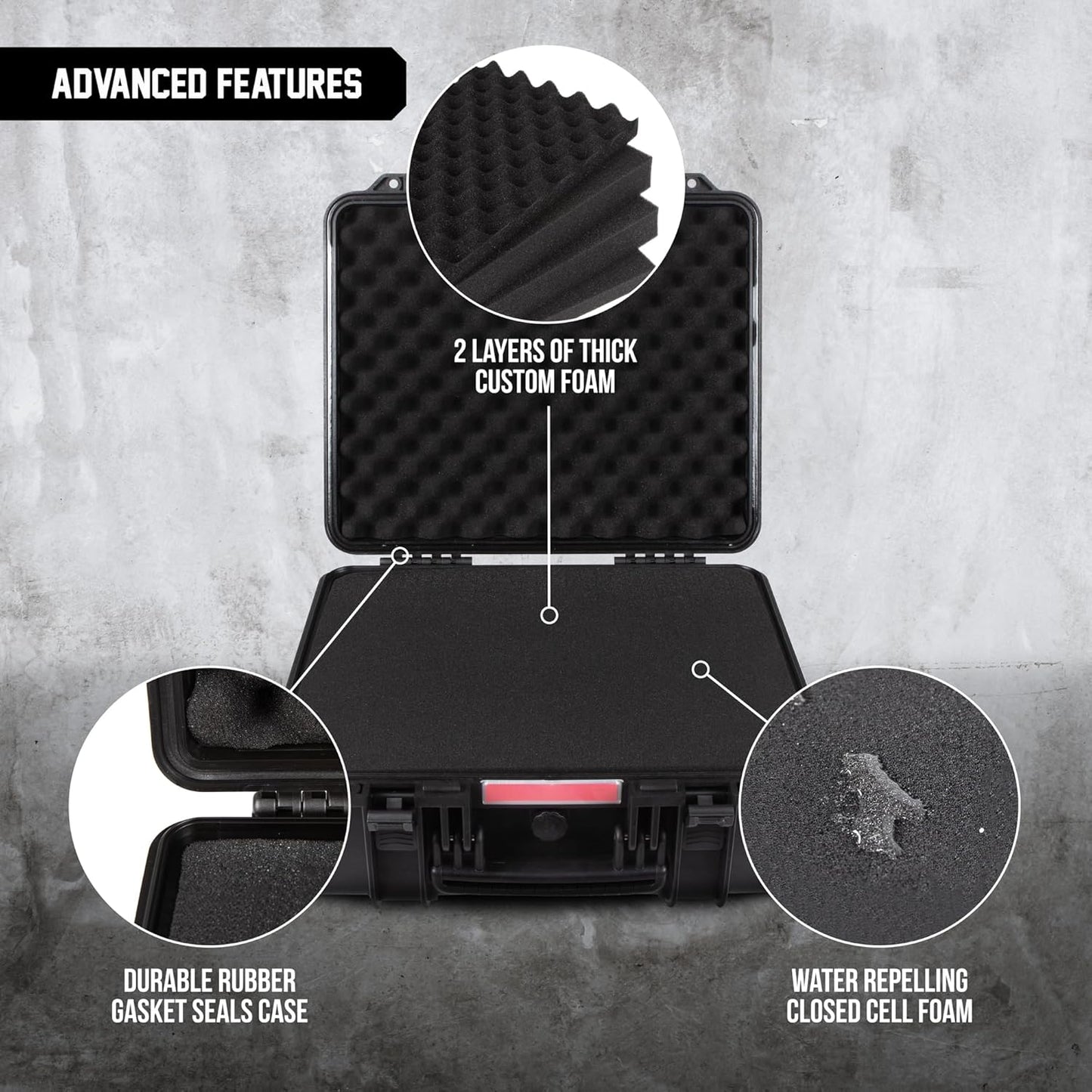 All Weather Hard Case 19 x 17 x 8” - TSA Approved Hard Shell Travel Case with Customizable Foam for Cameras, Lenses, Laptops, Electronics, Guns, Pistols and Other Gear