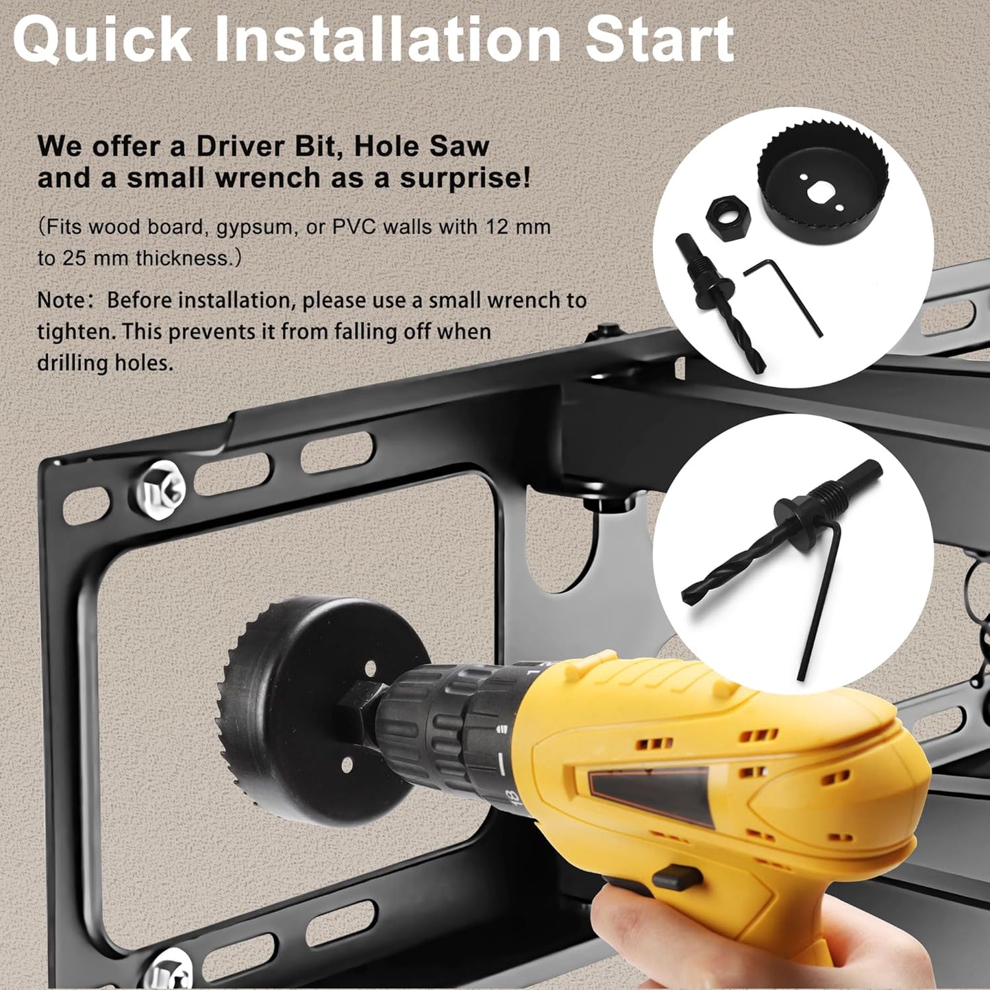 Cord Hider for Wall Mount TV, in Wall Cable Management Kit for Large Capacity, Wall Cable Hider Behind The Wall, Cable Raceway White Includes Hole Saw Dril Attachment - 2 Pass Locking Brackets