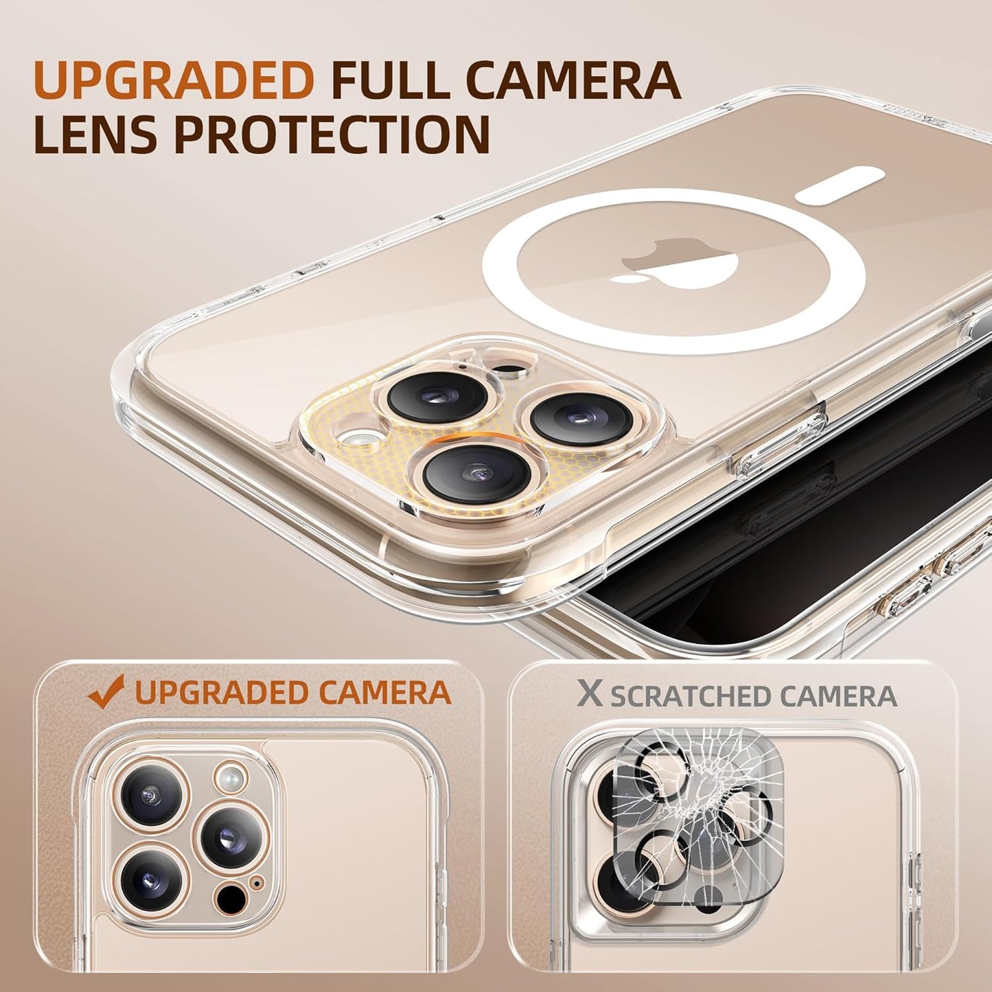 BERFY Magnetic for iPhone 16 Pro Case, Compatible with MagSafe, Built-in Privacy Screen Protector and Upgraded Camera Protection, Anti-Spy Full Body Shockproof Phone Case for 16 Pro 6.3", Transparent