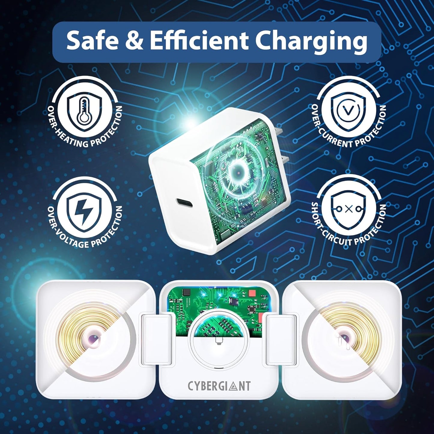 3 in 1 Apple Charging Station for iPhone Airpods iWatch - Travel Charger for Multiple Devices, Portable Foldable Charging Station - Magnetic iPhone Charger with Adaptor&Case (White)