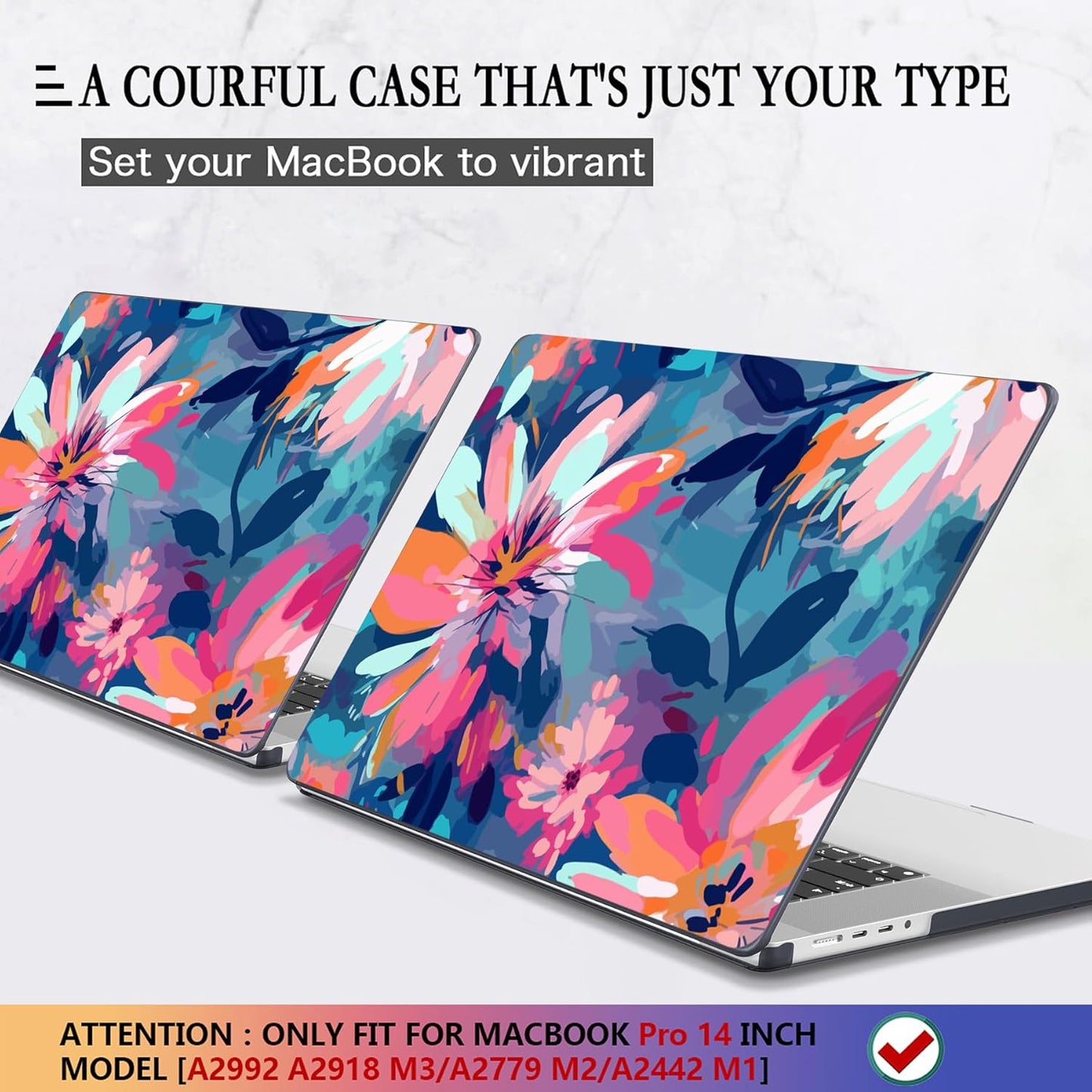 CISSOOK Compatible with MacBook Pro 14 inch Case 2024, 2023 2022 2021 Release M4 A3112 A3185 A3401 M3 A2992 A2918 M2 A2779 M1 A2442 Pro/Max Chip, Plastic Hard Case &Keyboard Cover, Muti-color Painting