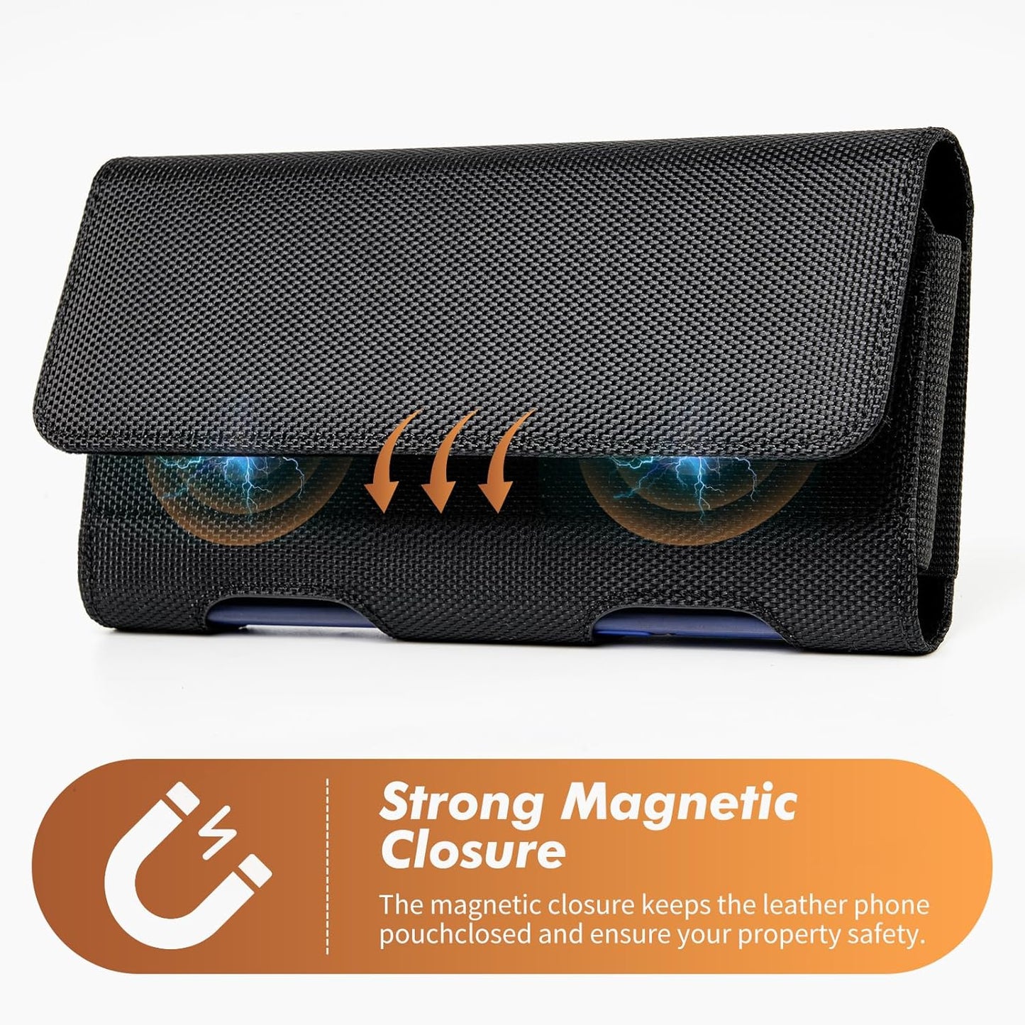 BECPLT for Galaxy S24 Ultra S23 Ultra S22 Ultra S21 Ultra Nylon Belt Holster Case Cell Phone Pouch Belt Clip Holder Phone Holster Pouch Cover for Galaxy Note 20 Ultra 5G Note 10+ Plus 5G A14 A71-Black