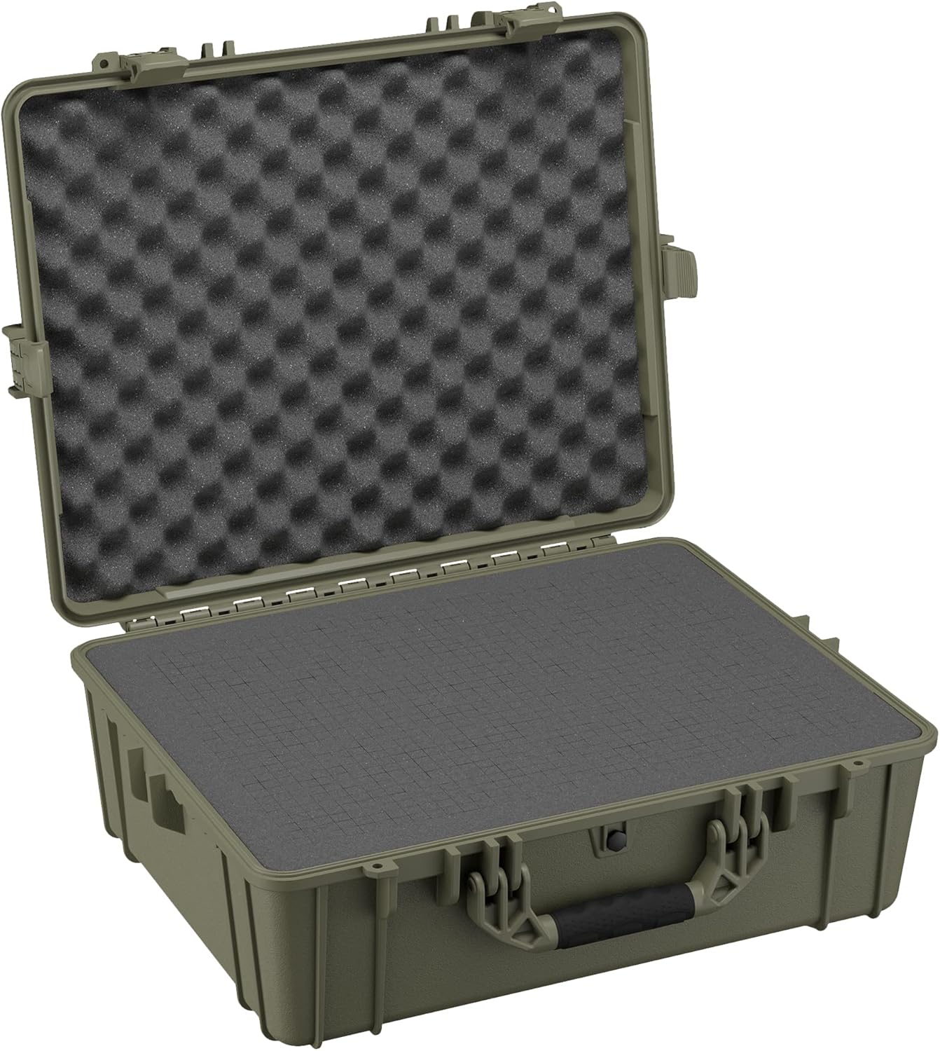 Condition 1 25" Large Waterproof Hard Case Model 839 with Foam, Portable Protective Storage Box for Travel, Hunting, Military, Tactical, Made in USA, 24.50"x 19.46"x8.41" Ranger Green