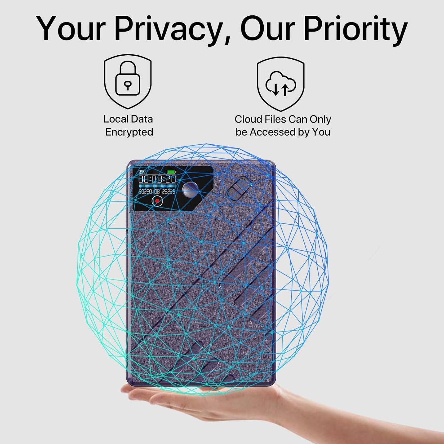 Ai Voice Recorder, Note Voice to Text Recorder W/Magnetic Case, App Control, Transcribe & Summarize with by Chatgpt, Support 112 Languages, 64GB Memory, Audio Recorder for Lectures, Meetings, Calls