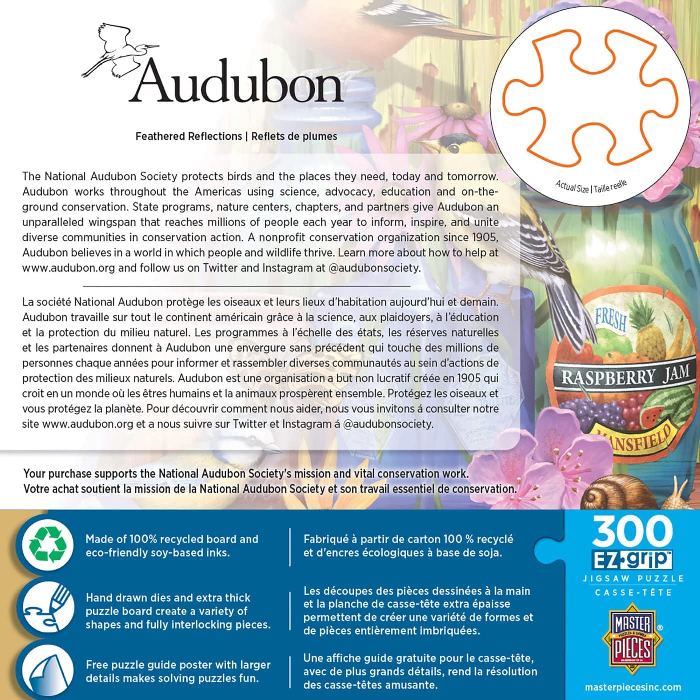 Baby Fanatics MasterPieces 300 Piece EZ Grip Jigsaw Puzzle - Feathered Reflections - 18"x24"