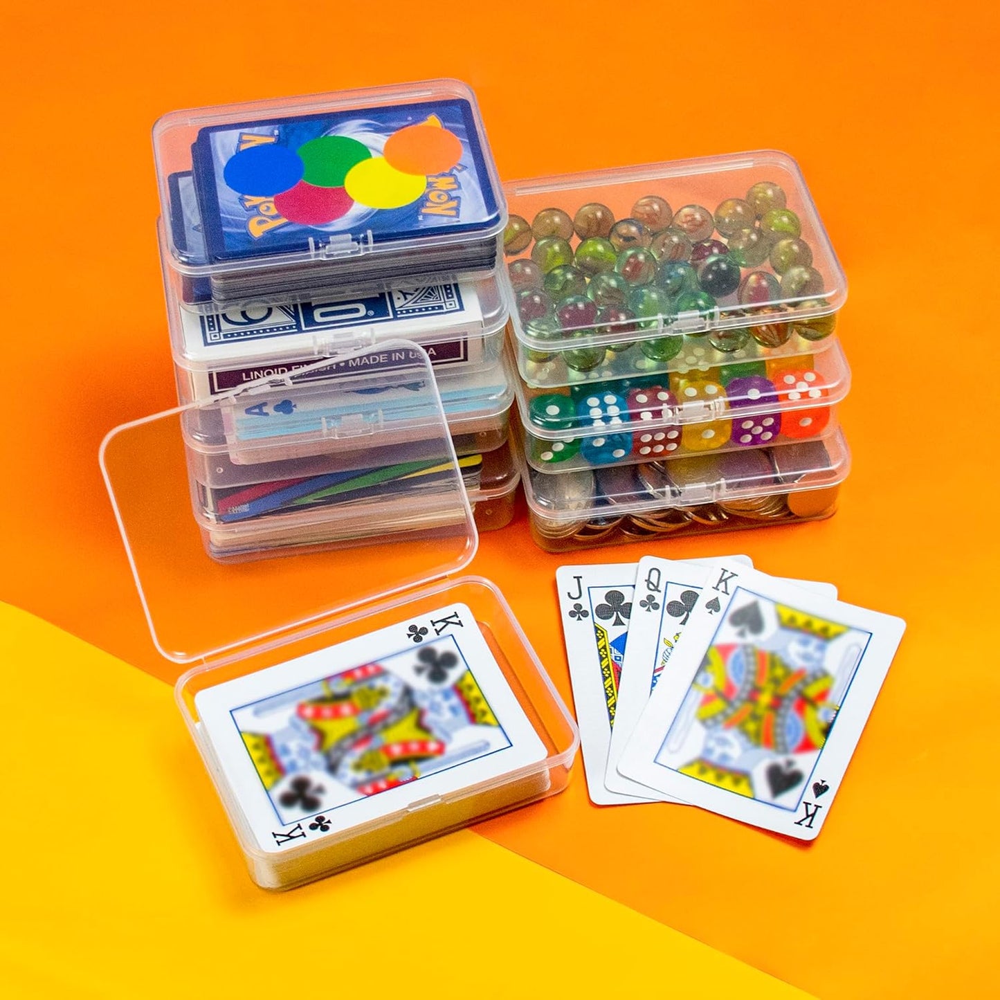 8 Pcs Playing Card Case, Small Clear Box, Plastic Deck Box, Card Deck Holder, Game Card Storage Organizer (8 pcs Standard) (No Cards)