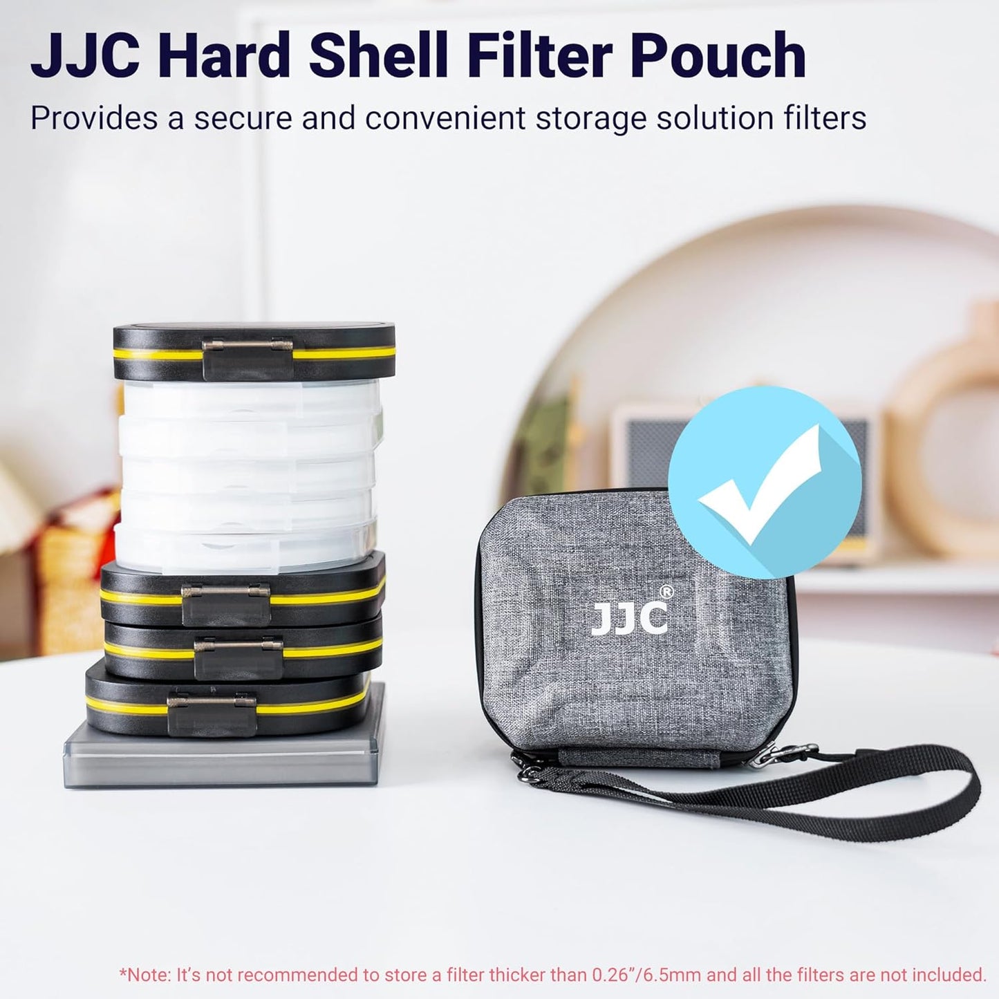 JJC Hard Shell Lens Filter Pouch Case for 10 Circular Filters Up to 67mm, Dustproof & Water-Resistant Camera Lens Filter Storage Wallet for ND UV CPL Filter
