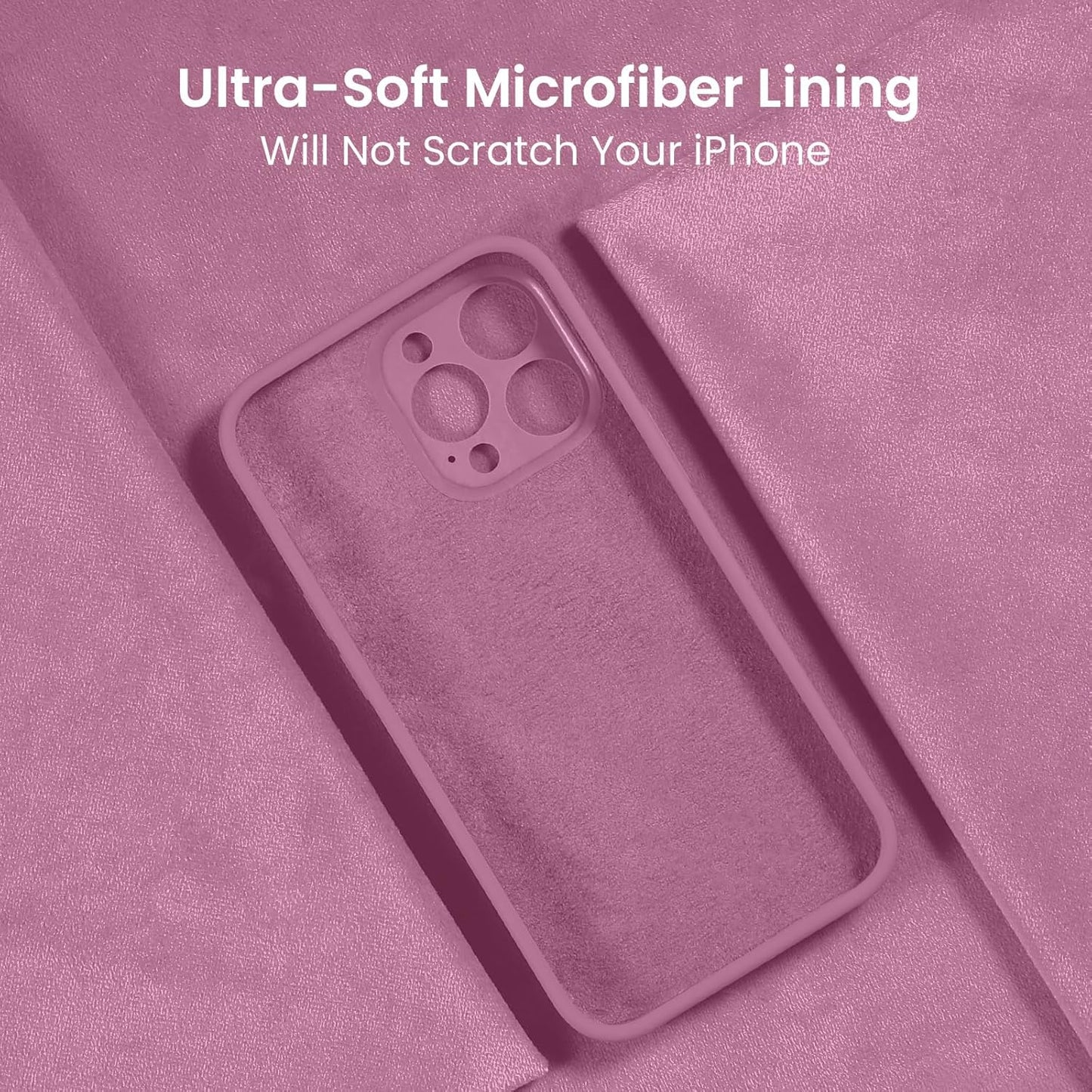 FireNova Designed for iPhone 15 Pro Max Case, Silicone Upgraded [Camera Protection] Phone Case with [2 Screen Protectors], Soft Anti-Scratch Microfiber Lining Inside, 6.7 inch, Lilac Purple