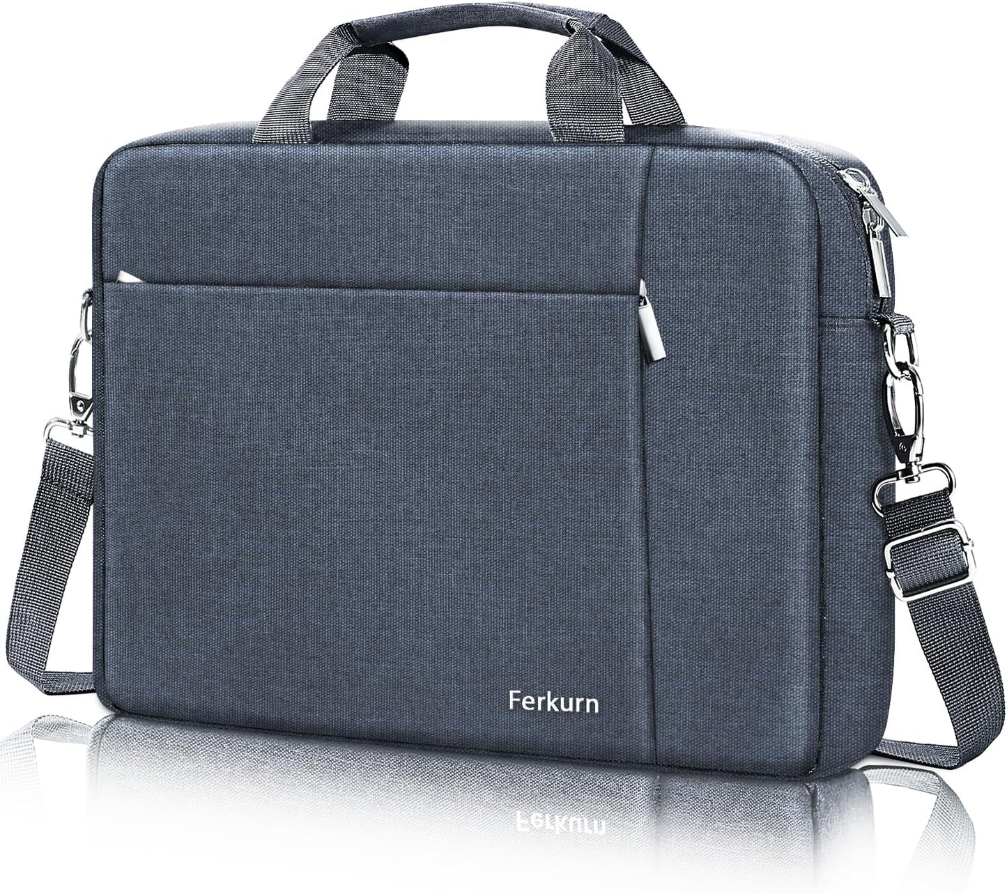 Ferkurn Laptop Bag Case for Women Men Computer Bag Compatible with HP Envy Pavilion Omen/LG Gram/MSI/Dell Inspiron XPS/Lenovo/Acer, Shoulder Strap Carrying Messenger Briefcase, Grey, 14 Inch