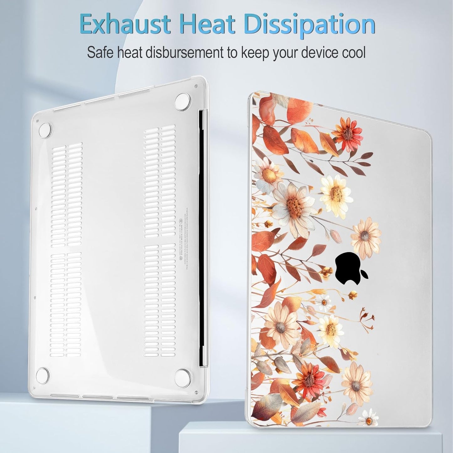 Mektron Case for MacBook Pro 16 Inch A2141 Cover 2019 Release 16" with Liquid Retina Display/Touch ID, Plastic Hard Shell with Keyboard Skin & Screen Protector & Dust Plug, Autumn Floral