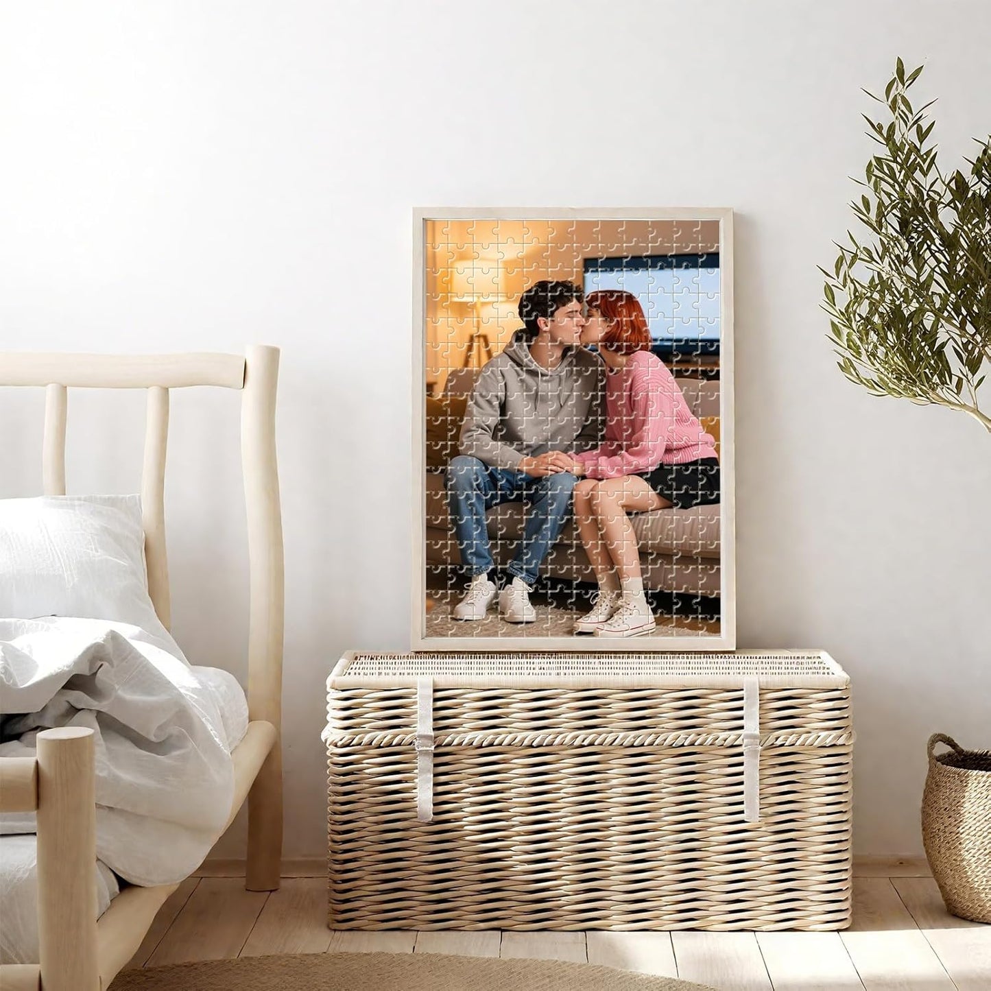 Custom Photo Puzzle – Personalized Jigsaw Puzzle 200/300/500/1000/1500 Pieces – Glossy Finish – Custom Puzzle Gift for Adults,Family,Wedding,Couples,Anniversary(200-vertical)